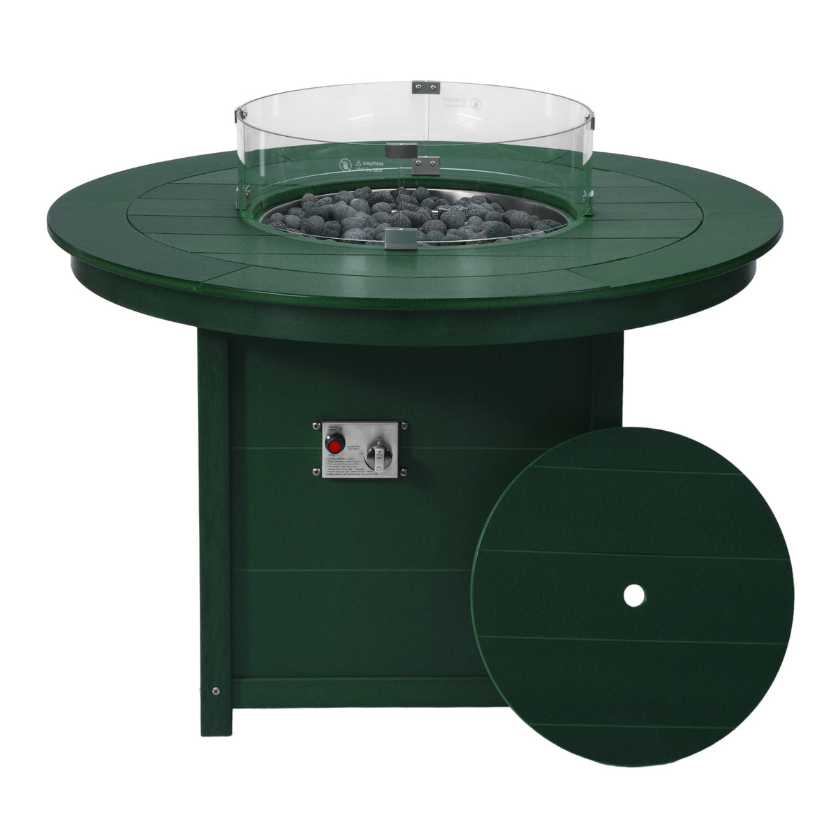 Sol 47" Modern Outdoor Patio Propane Gas Round Fire Pit Table