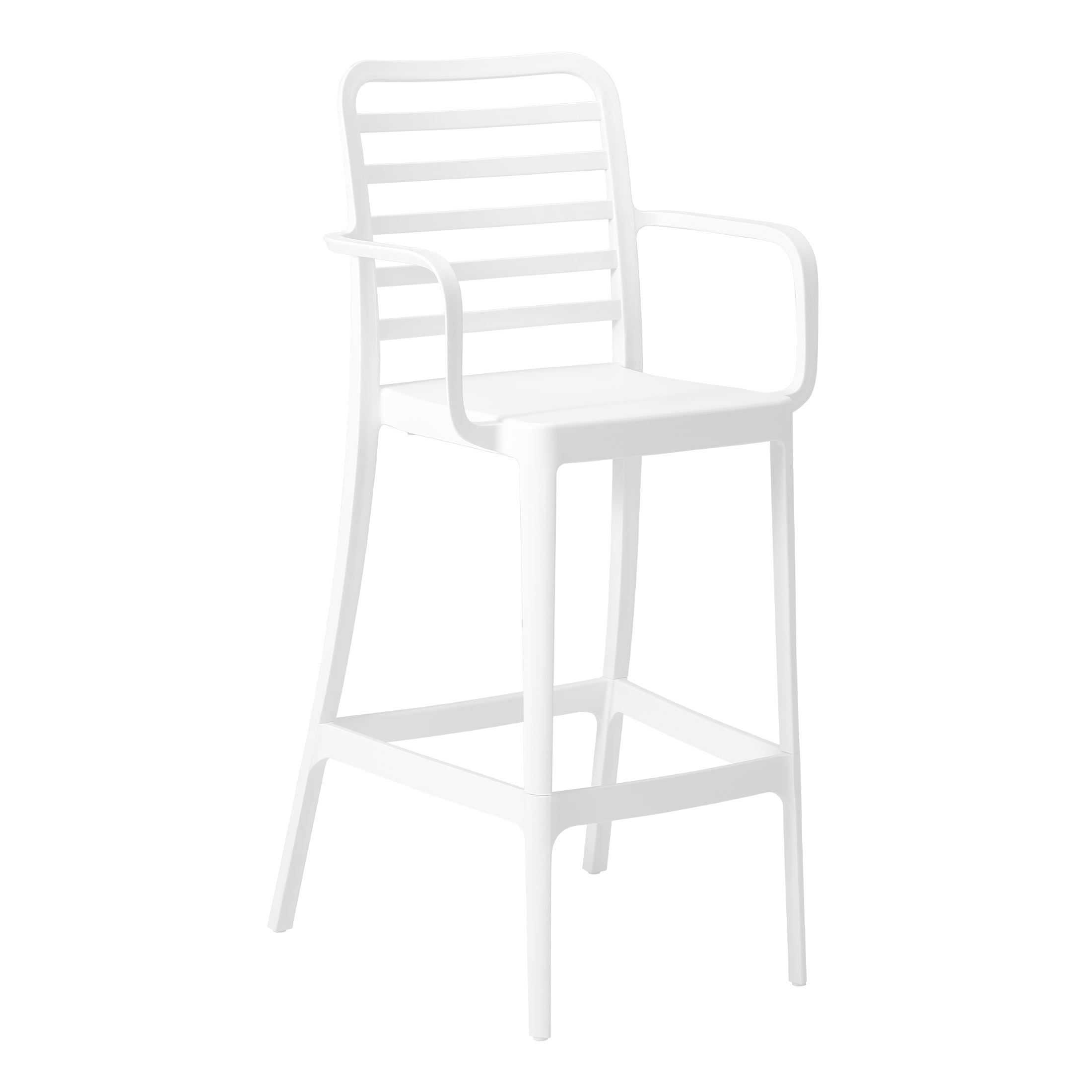 Sunshine 29.5" Outdoor Polypropylene Plastic Patio Bar Height Stools (Set of 2)