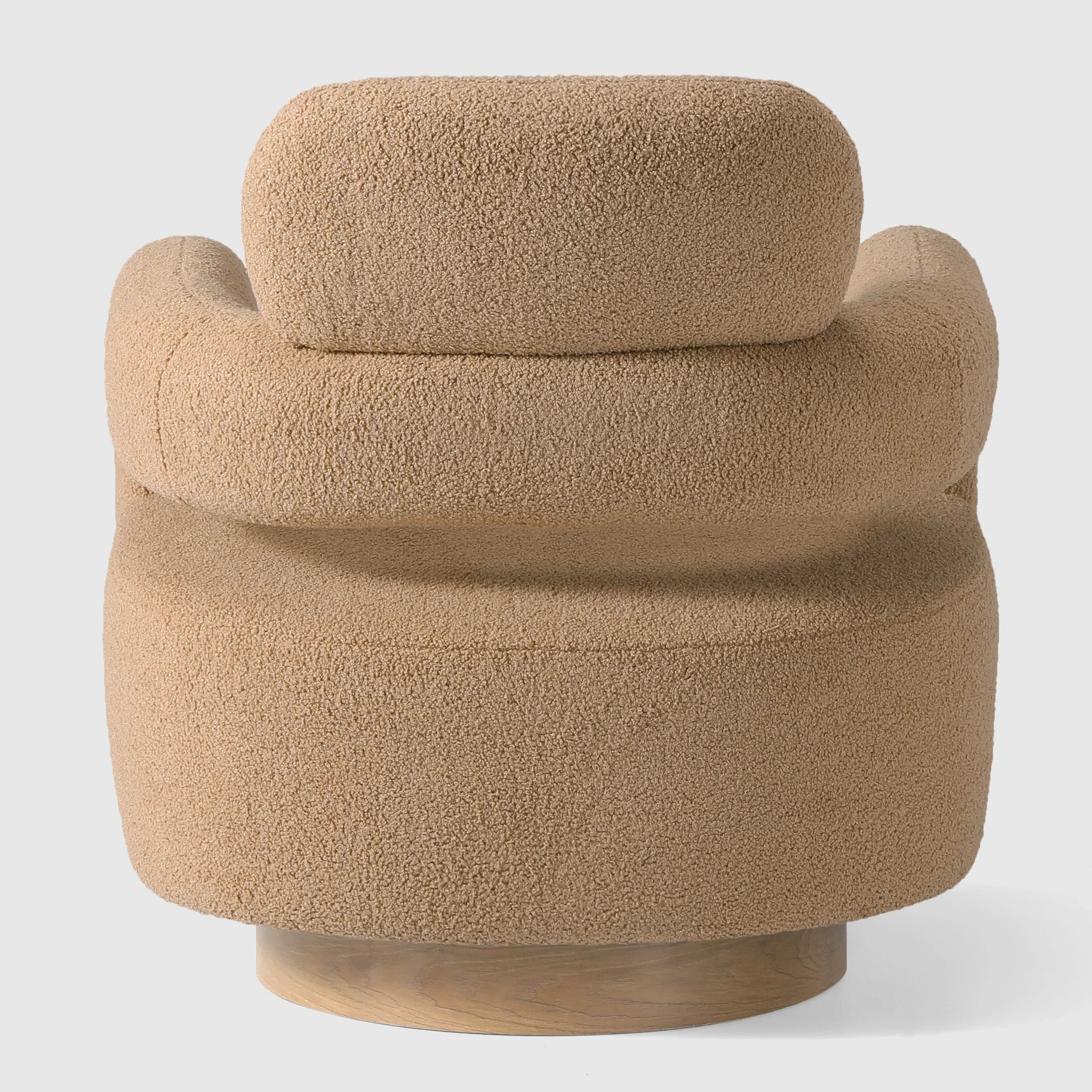 Celine Mid-Century Modern Sherpa Swivel Barrel Accent Chair