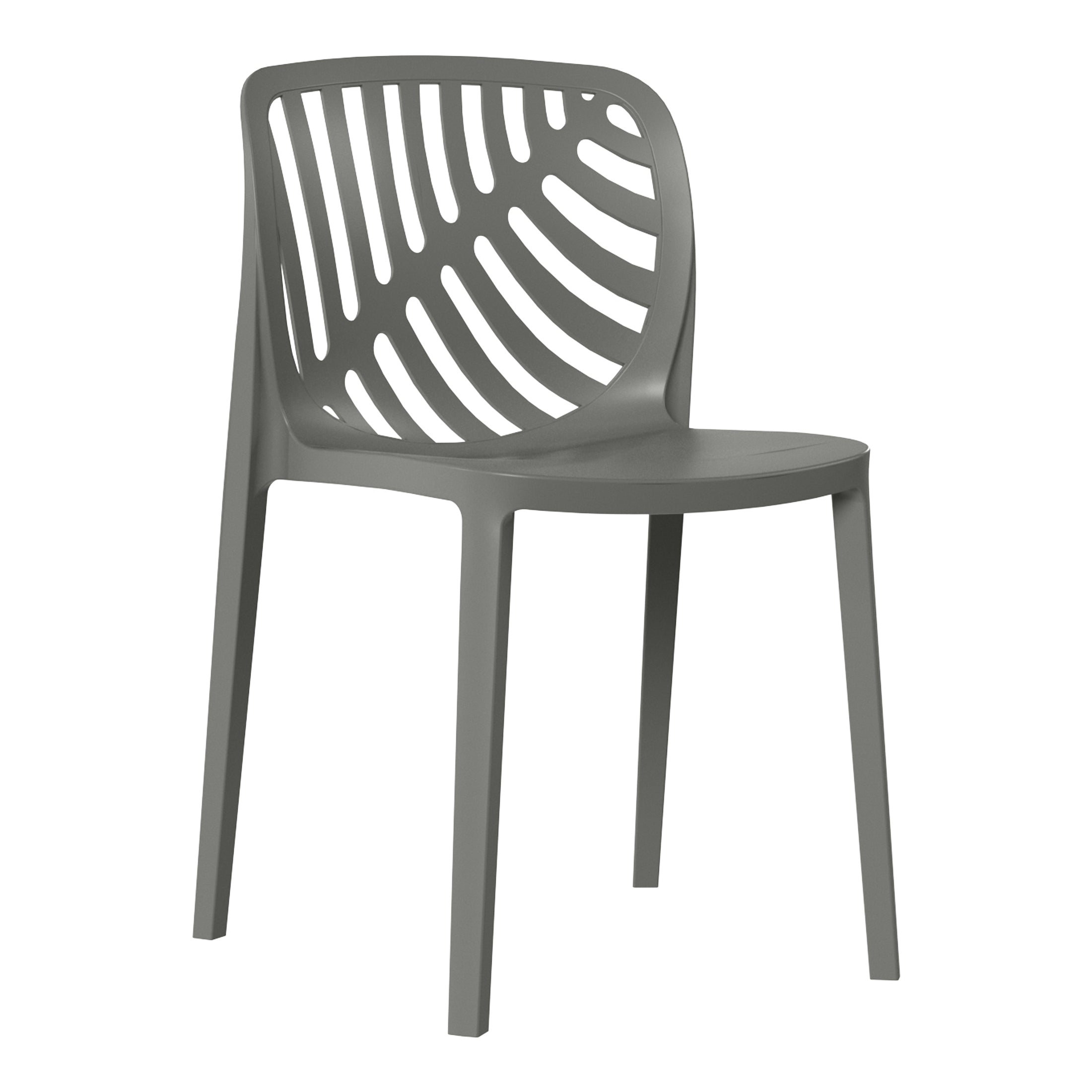 Sunshine Outdoor Modern Stackable Polypropylene Plastic Patio Bistro Dining Side Chairs (Set of 2)