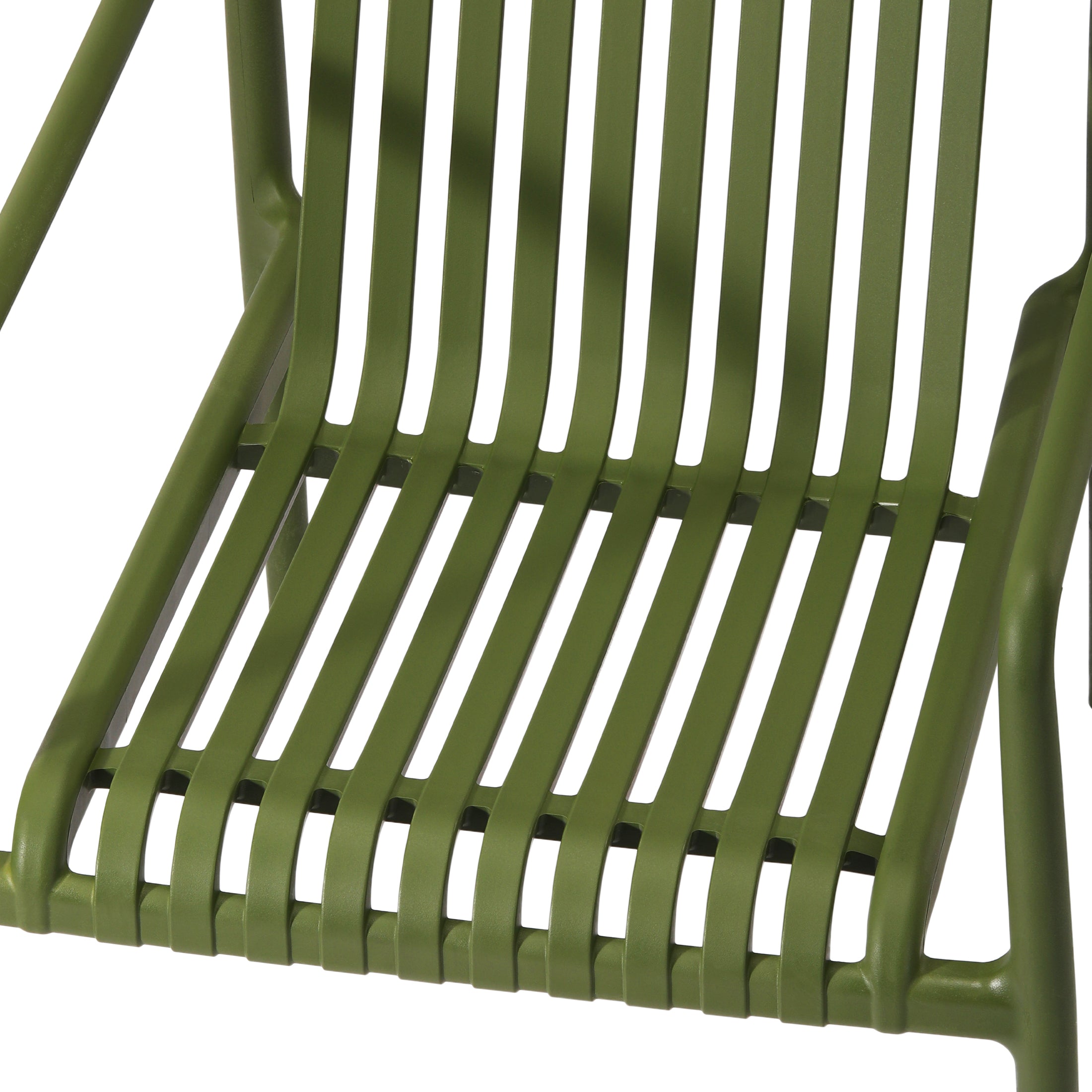 Sunshine Outdoor Modern Stackable Plastic Patio Club Armchairs (Set of 2)