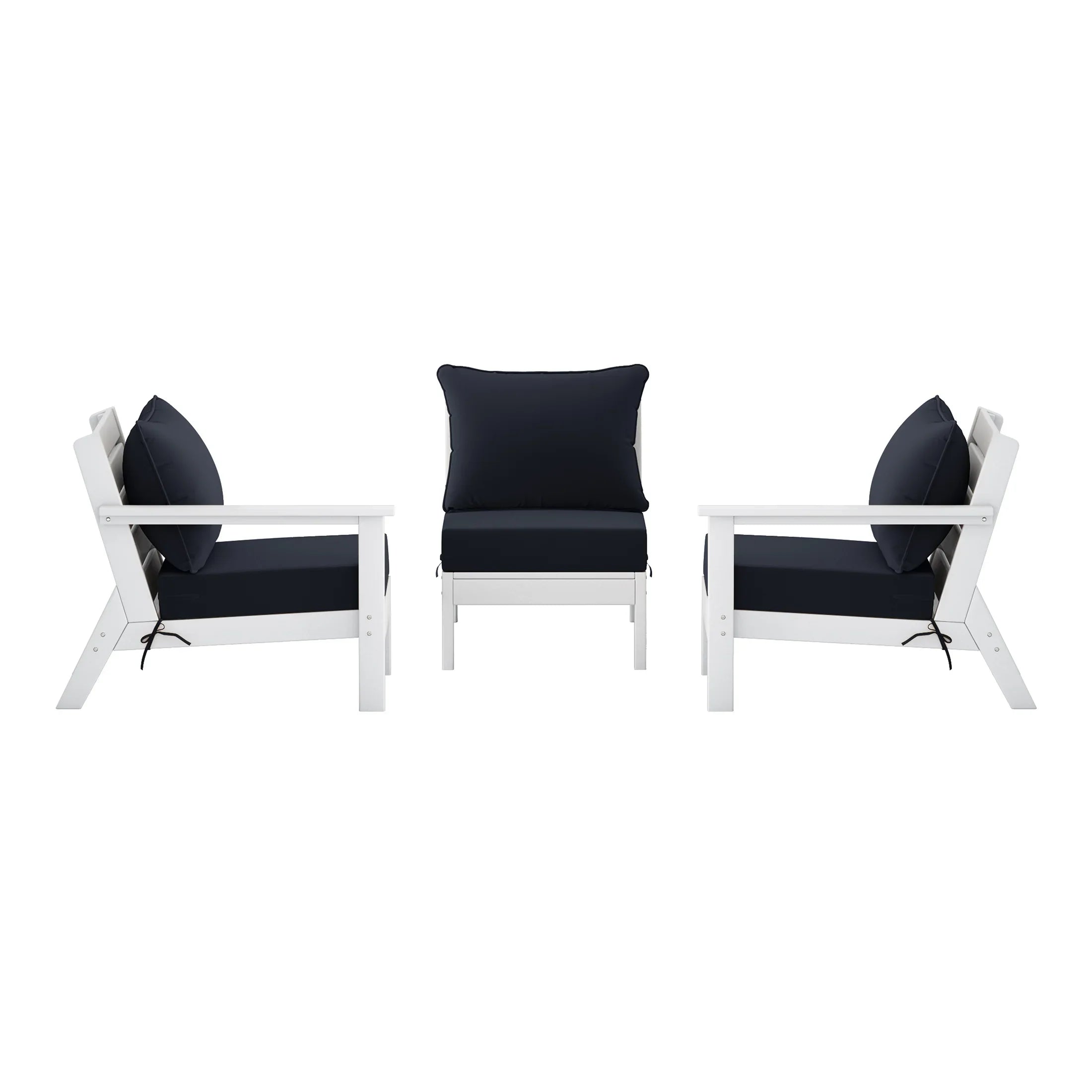 Portsmouth Outdoor Patio HDPE Sectional Sofa with Patio Cushions