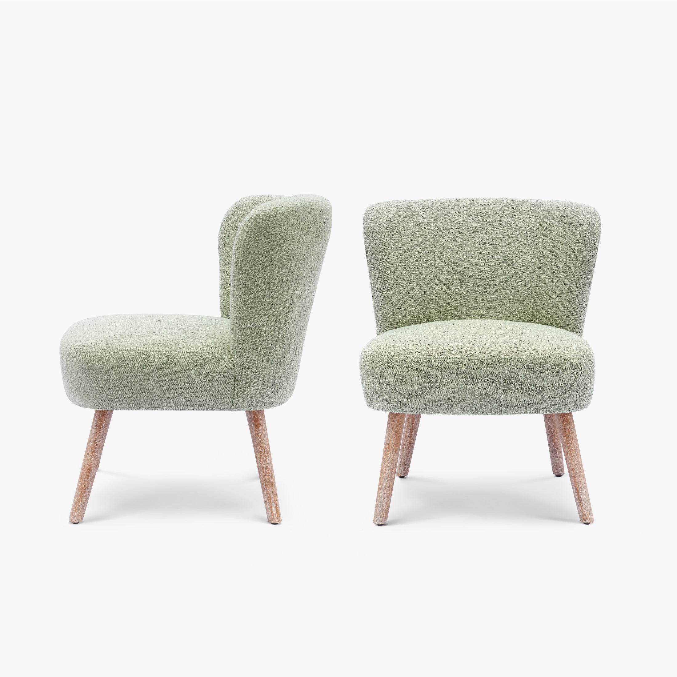 Amélie 25" Wide Upholstered Boucle Accent Chairs Set of Two