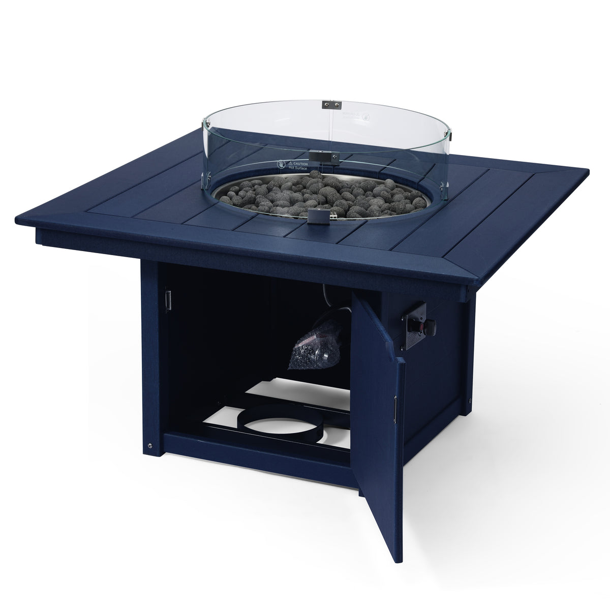 Sol 42" Modern Outdoor Patio Propane Square Fire Pit Table