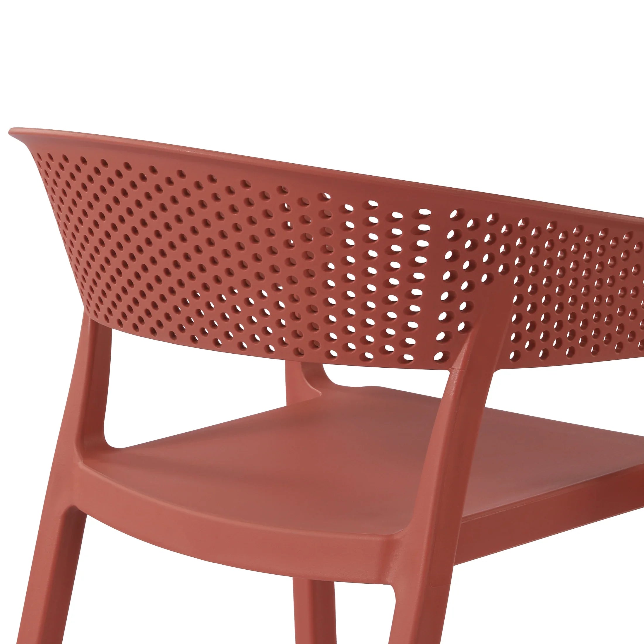 Sunshine Outdoor Modern Stackable Plastic Resin Patio Dining Armchair (Set of 2)