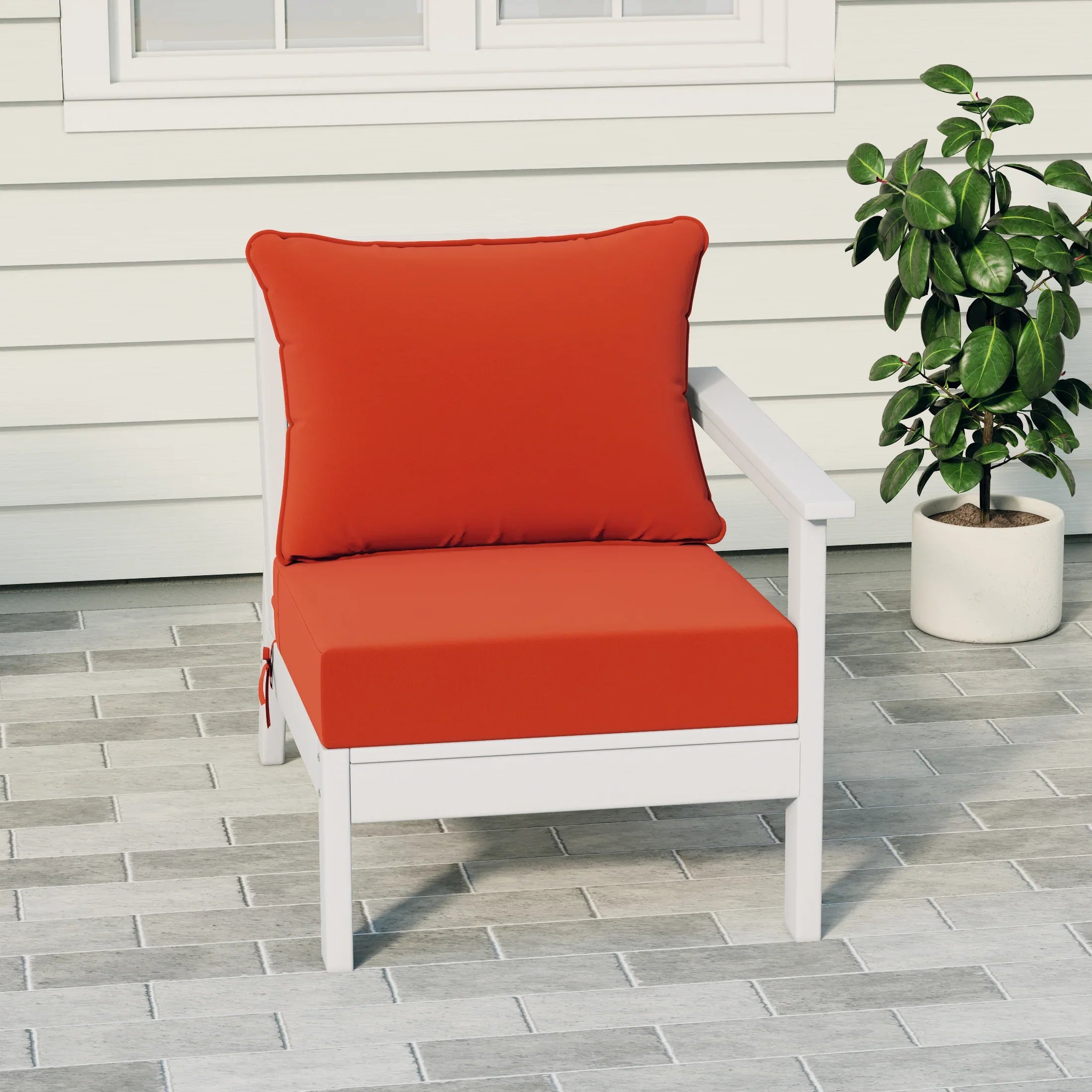 Portsmouth Outdoor Patio HDPE Right Arm Sectional Corner Club Chair with Patio Cushions