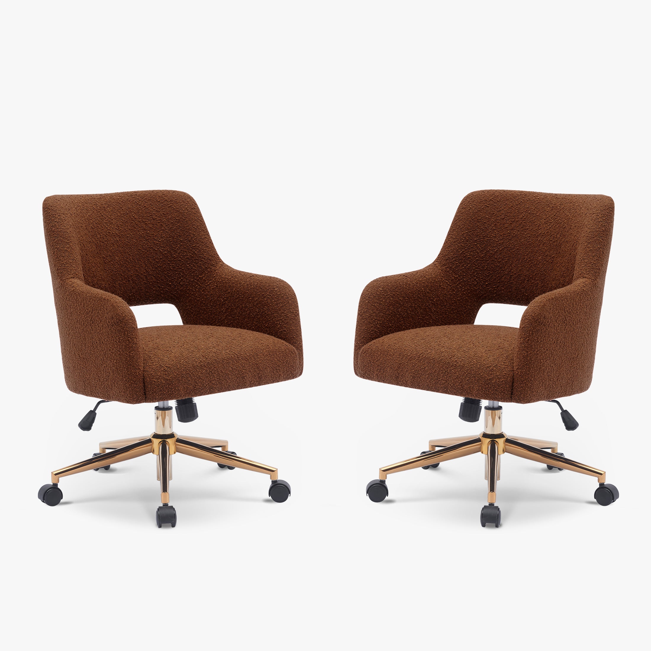 Amélie Mid-Century Modern Swivel Office Vanity Chair with Wheels