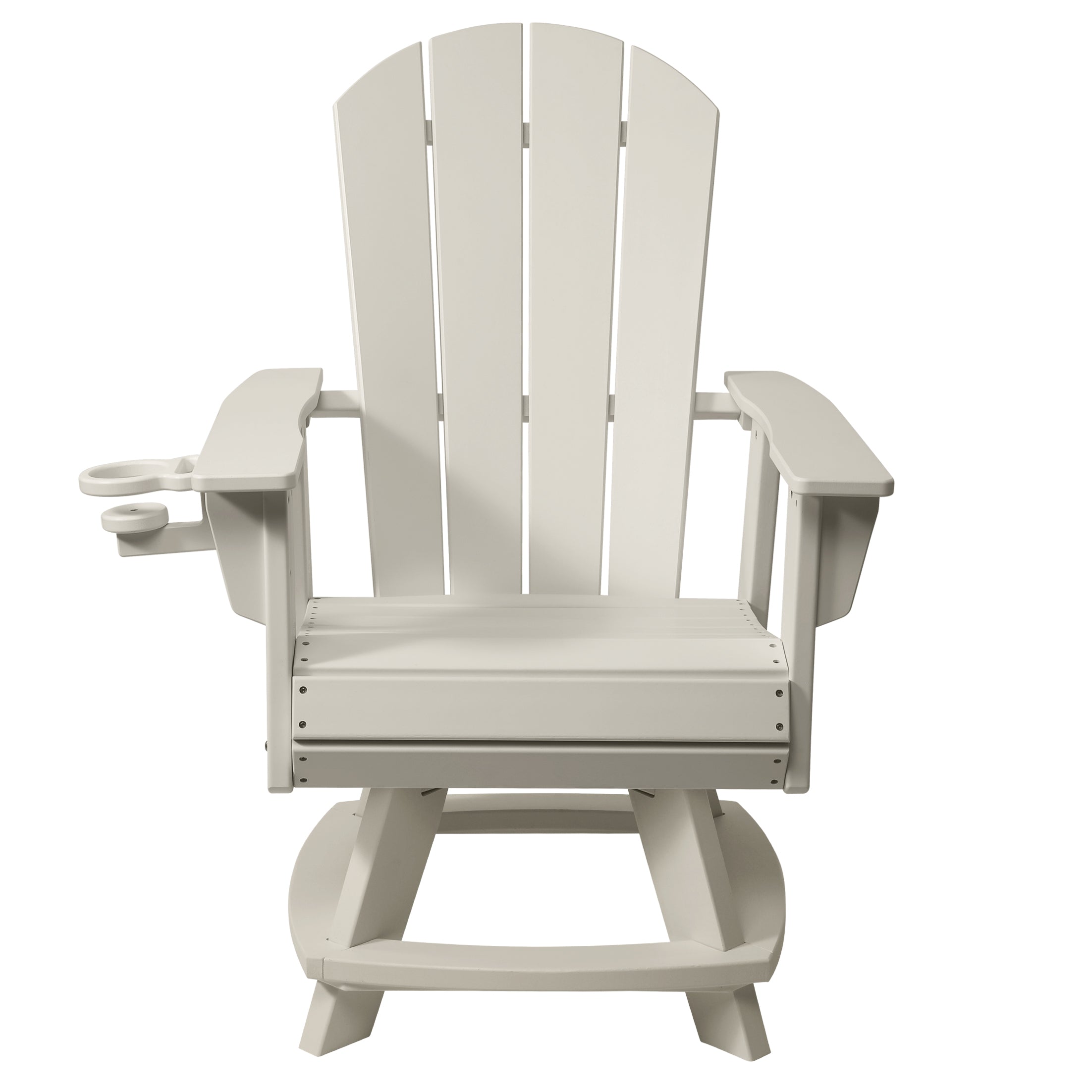 Paradise Outdoor HDPE Swivel Adirondack Patio Dining Chair With Cup Holder