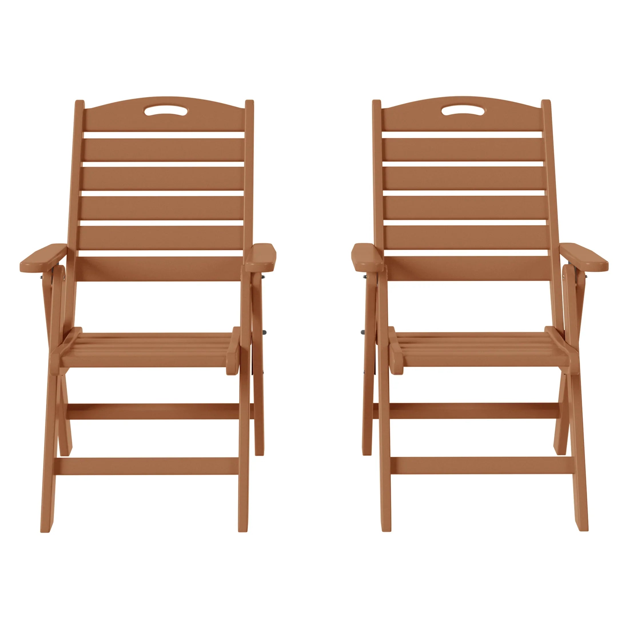 Cayman HDPE Adjustable Highback Folding Outdoor Patio Dining Chairs Set of 2