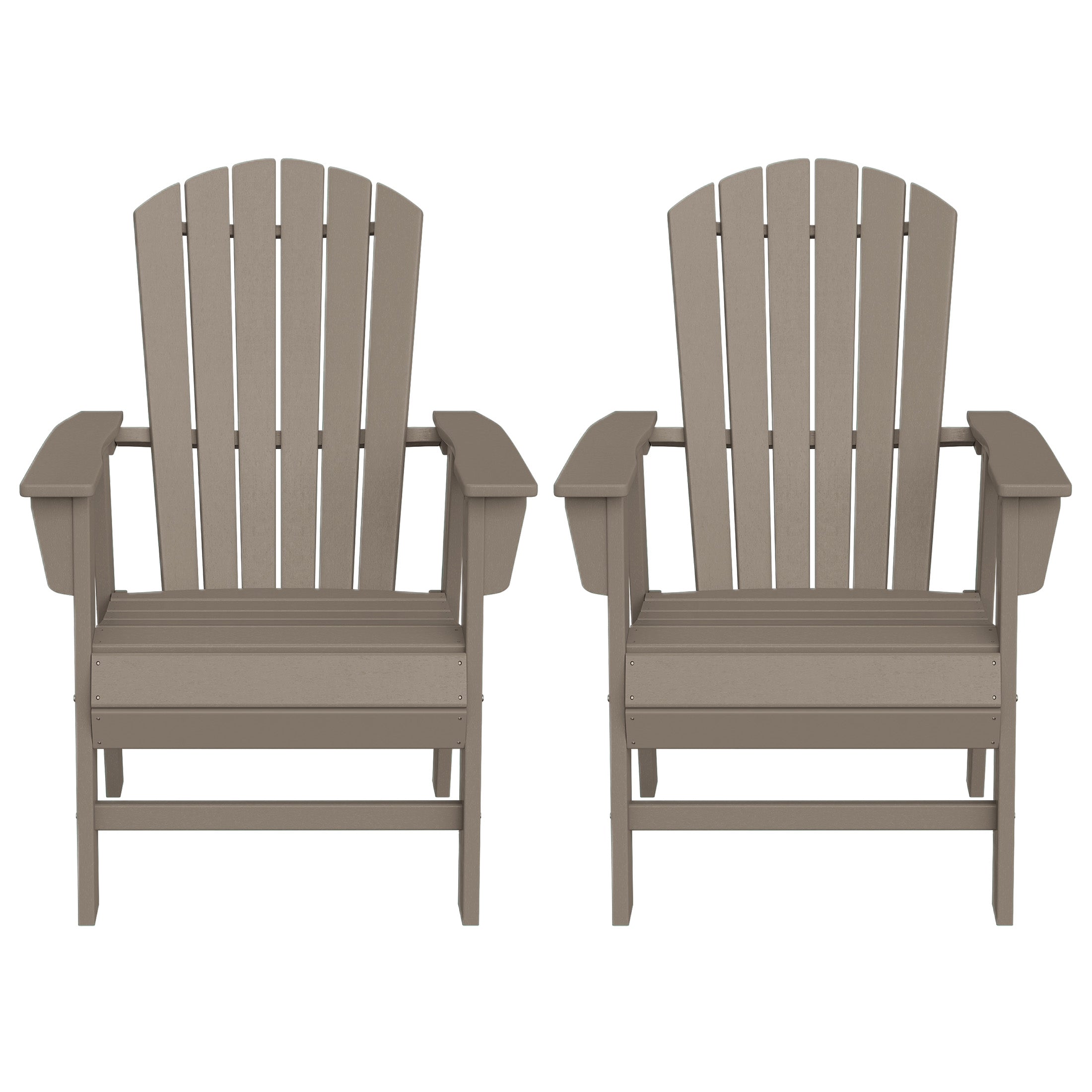 Portside Outdoor Modern HDPE Adirondack Patio Dining Chairs (Set of 2)