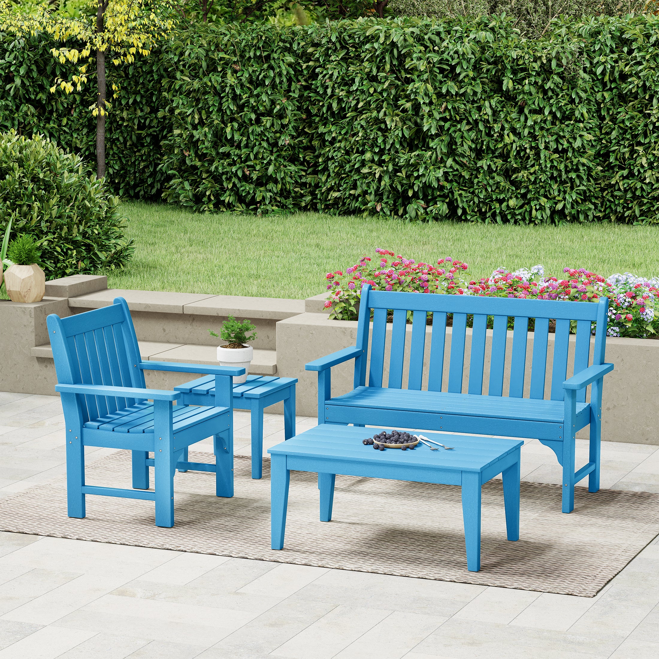 Paradise 4-Piece HDPE Outdoor Patio Furniture Couch Set