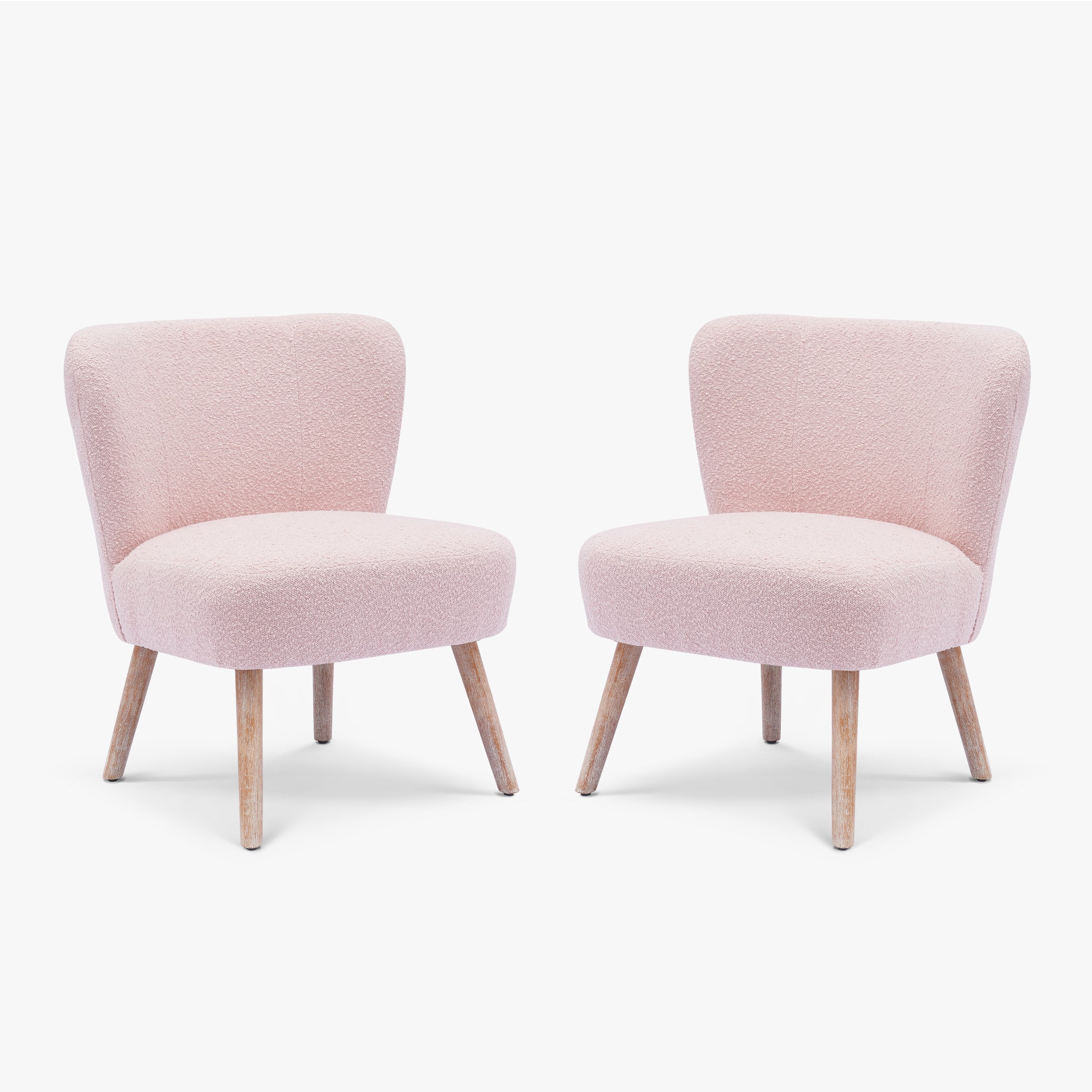 Amélie 25" Wide Upholstered Boucle Accent Chairs Set of Two