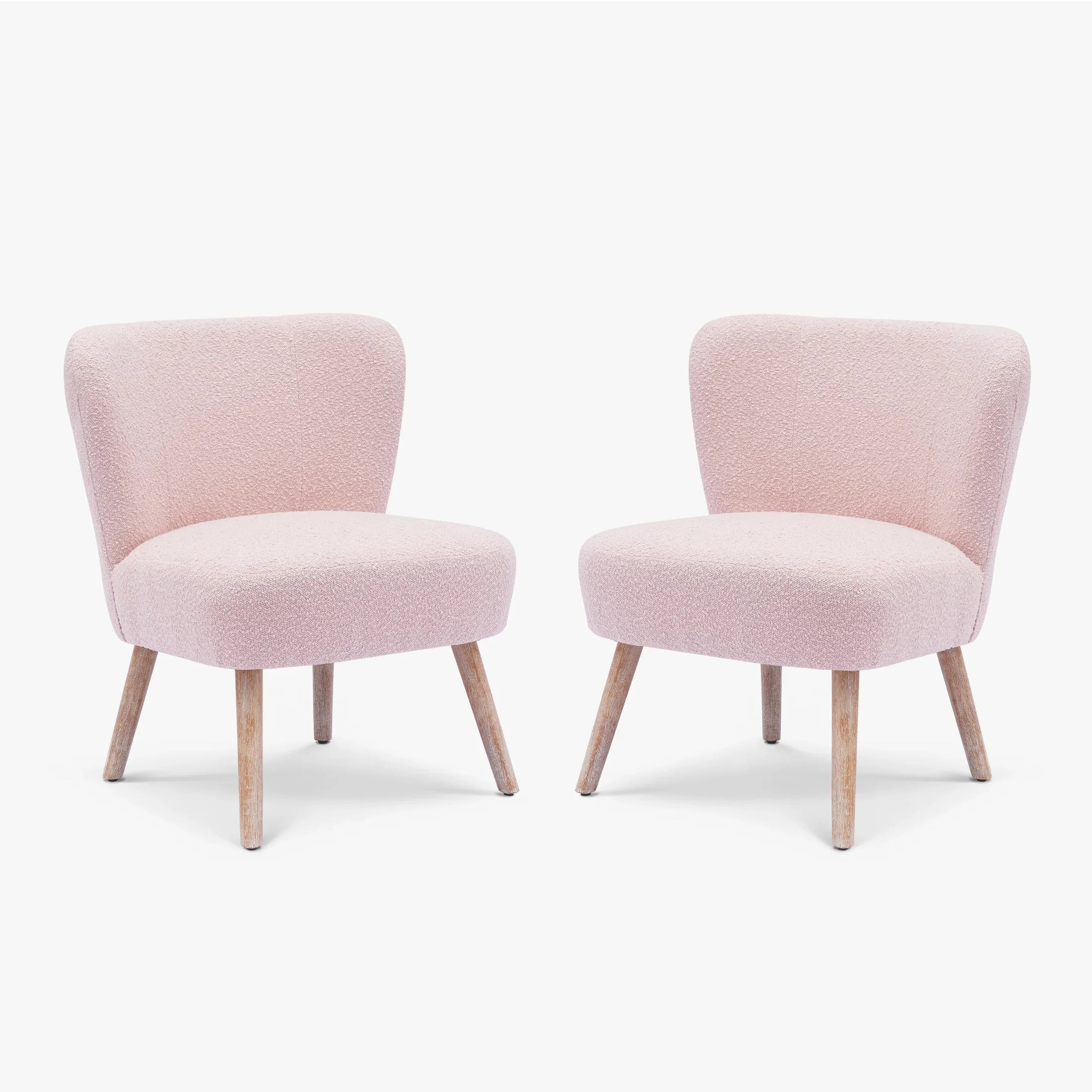 Amélie 25" Wide Upholstered Boucle Accent Chairs Set of Two