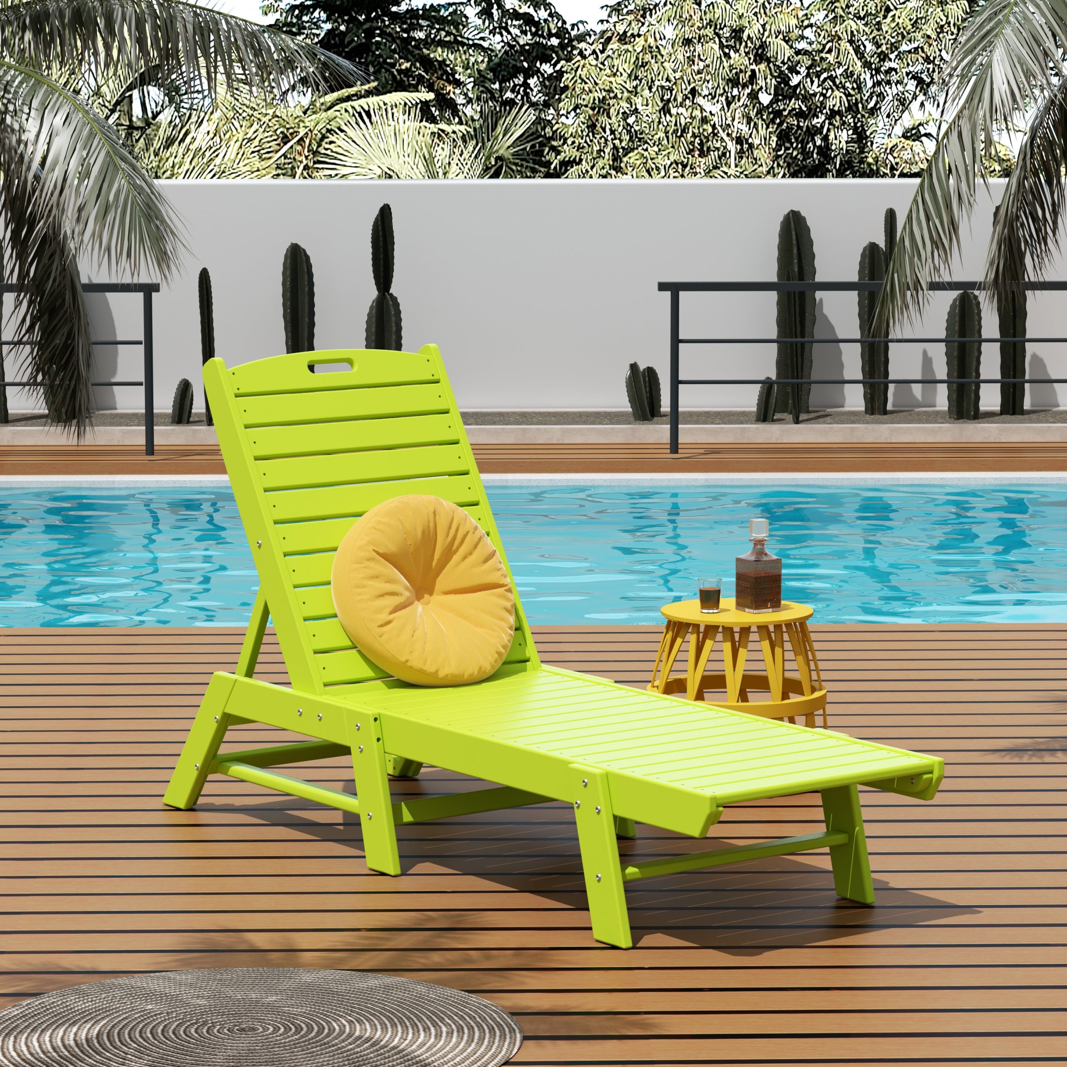 Paradise Poly Reclining Outdoor Patio Chaise Lounge Chair Adjustable