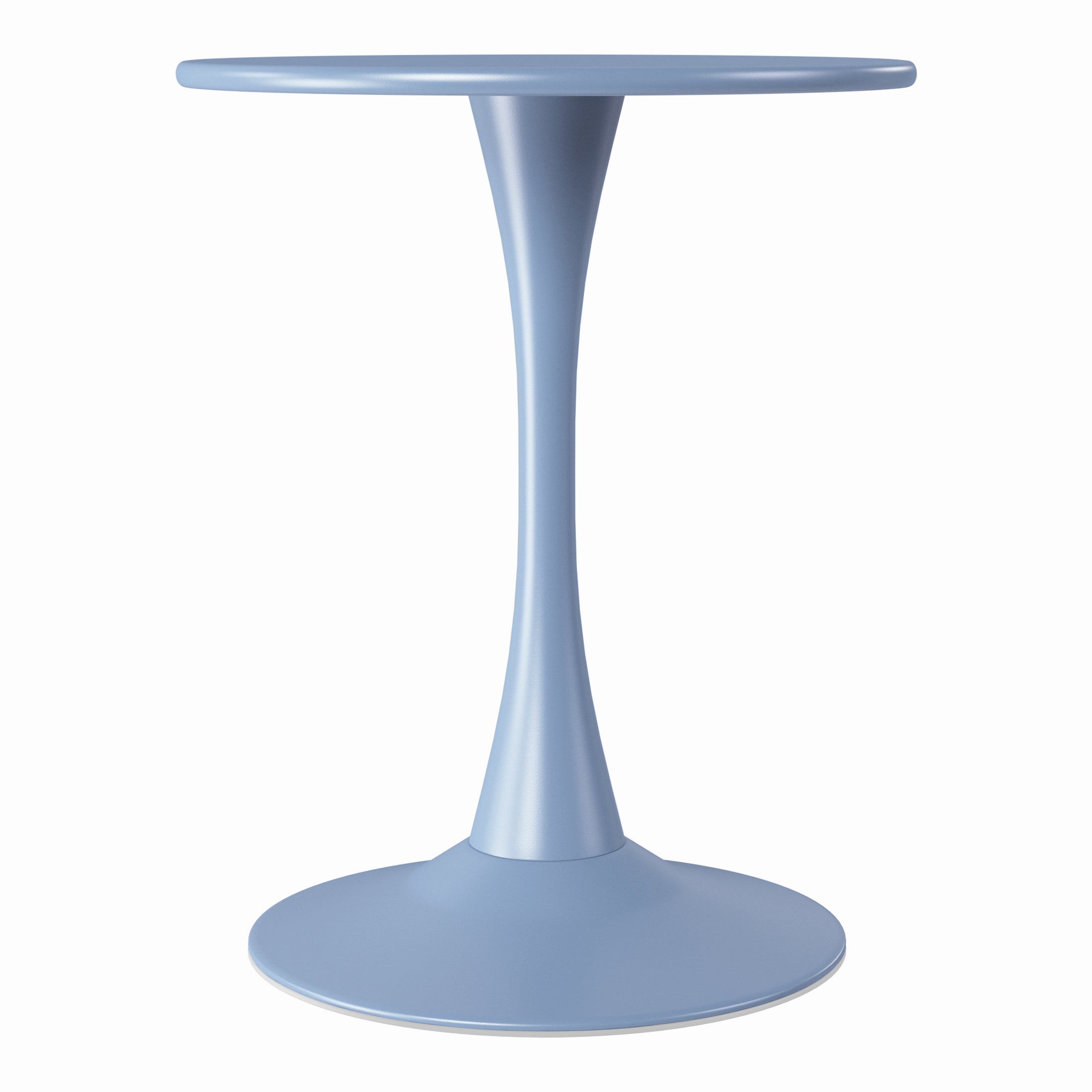 Sunshine 3-Piece Outdoor Round Metal Dining Table Set And Stackable Resin Patio Dining Side Chairs