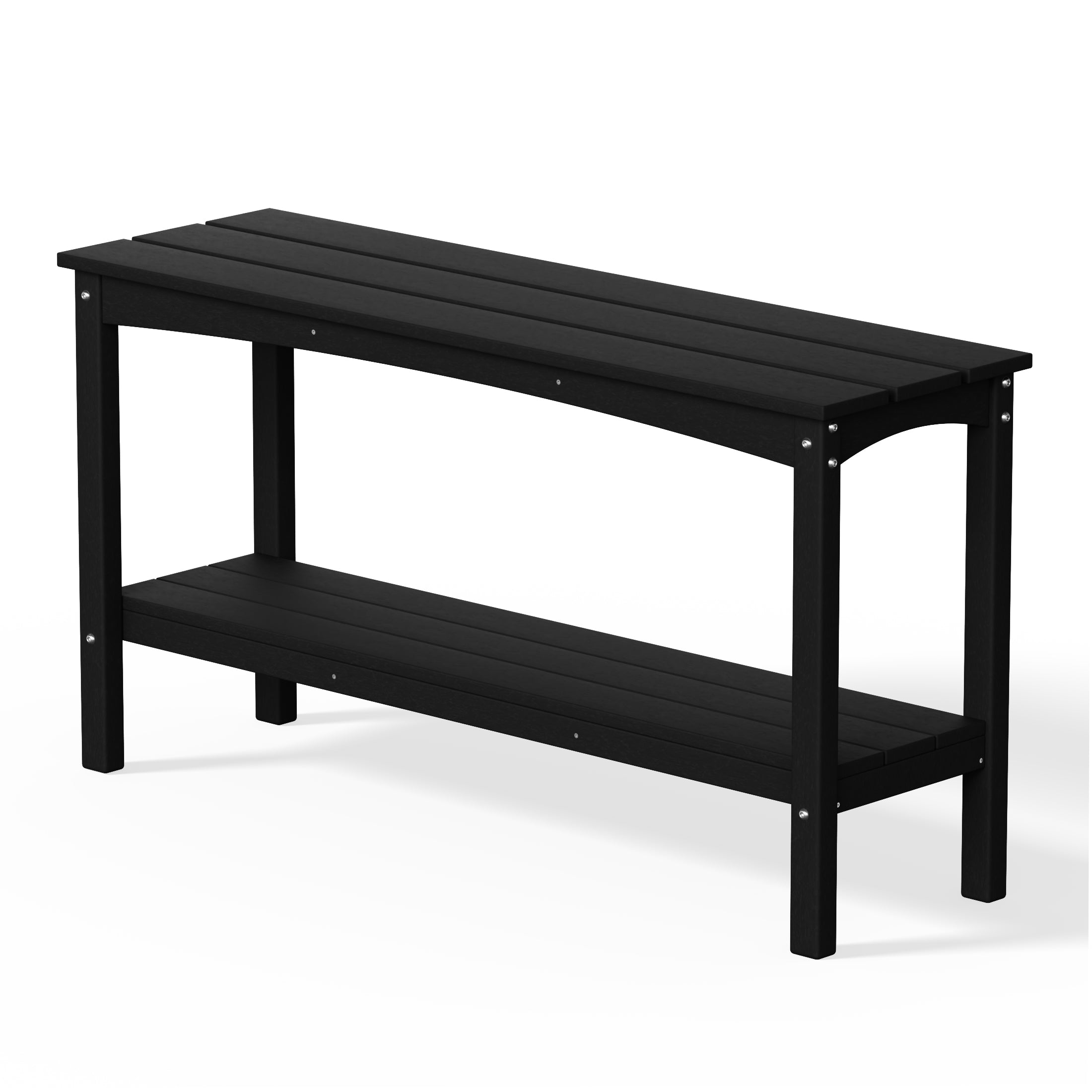 Paradise 55" Outdoor Patio HDPE Adirondack 2-Tier Shelf Console Table