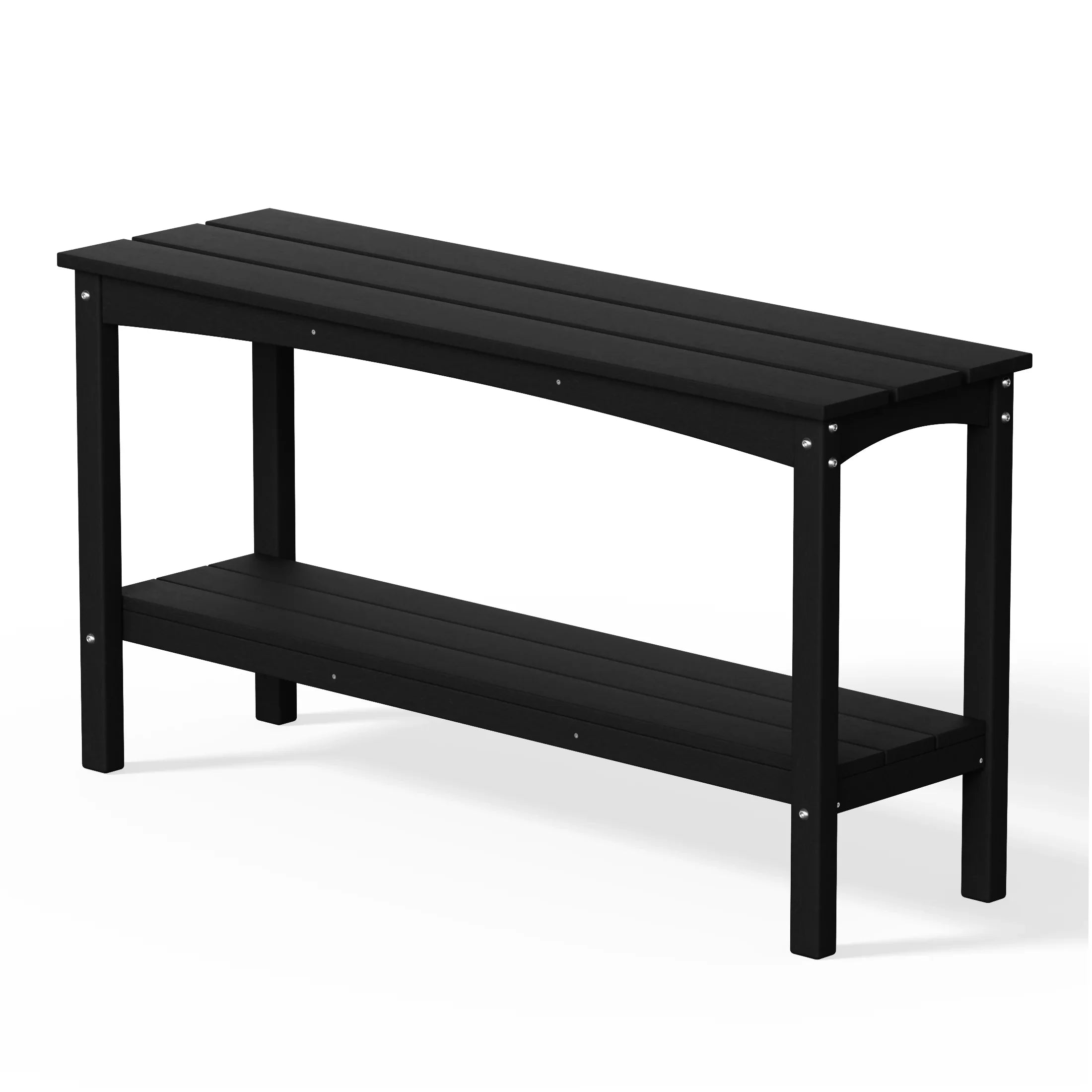 Paradise 55" Outdoor Patio HDPE Adirondack 2-Tier Shelf Console Table