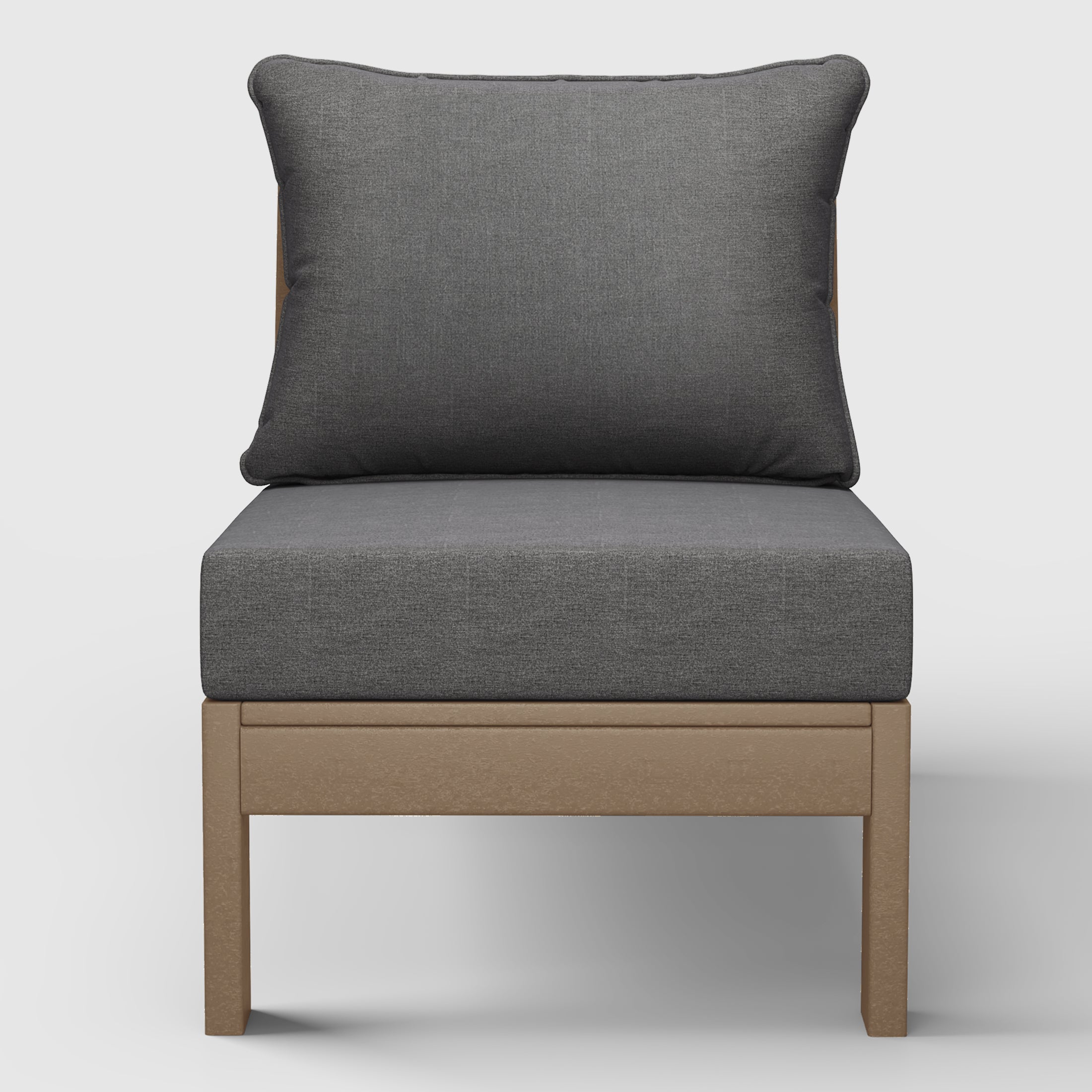 Portsmouth Outdoor HDPE Deep Seating Modular Armless Patio Chair with Patio Cushions