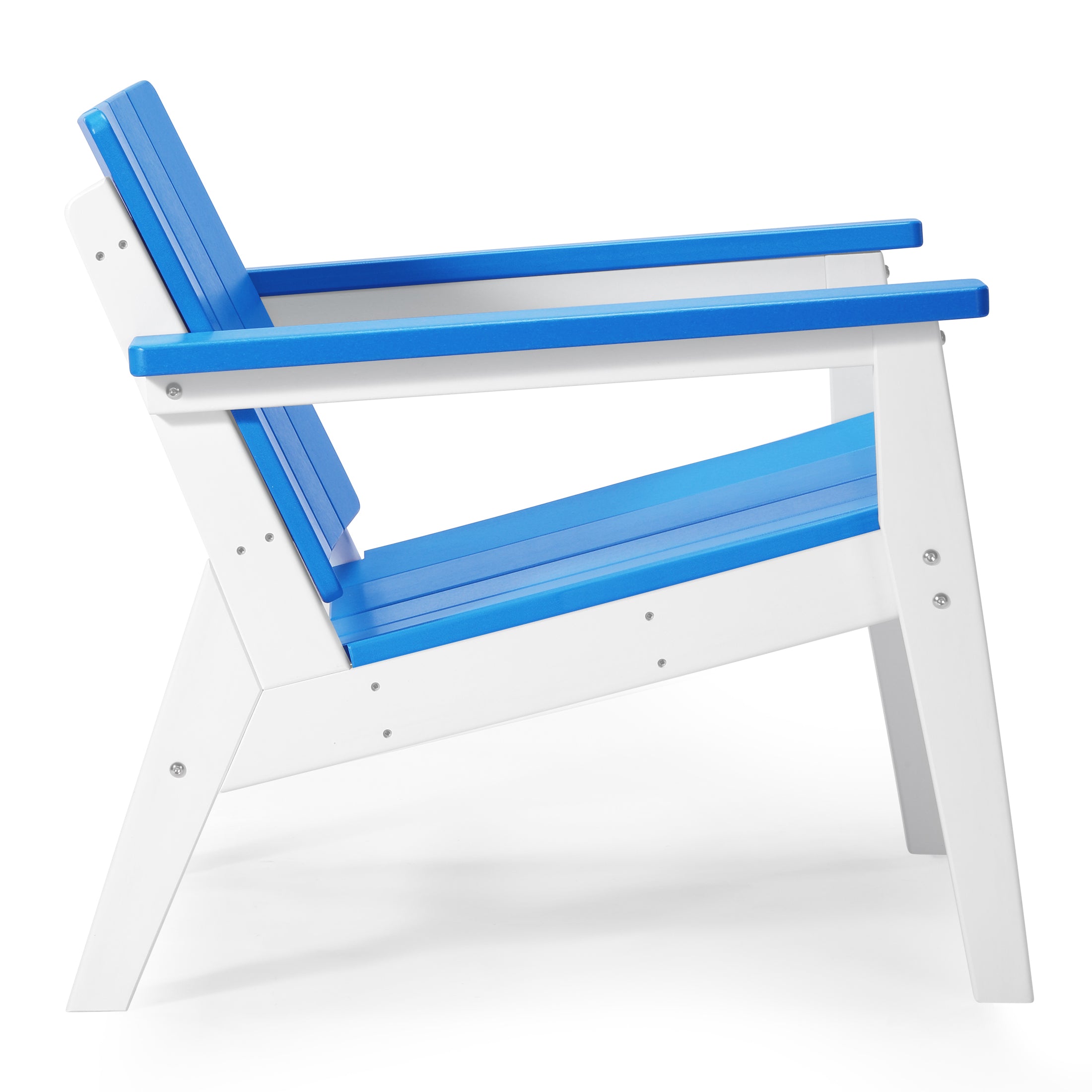 Seaside 3-Piece Outdoor HDPE Conversation Set with Deep Seating Chairs and Round Side Table