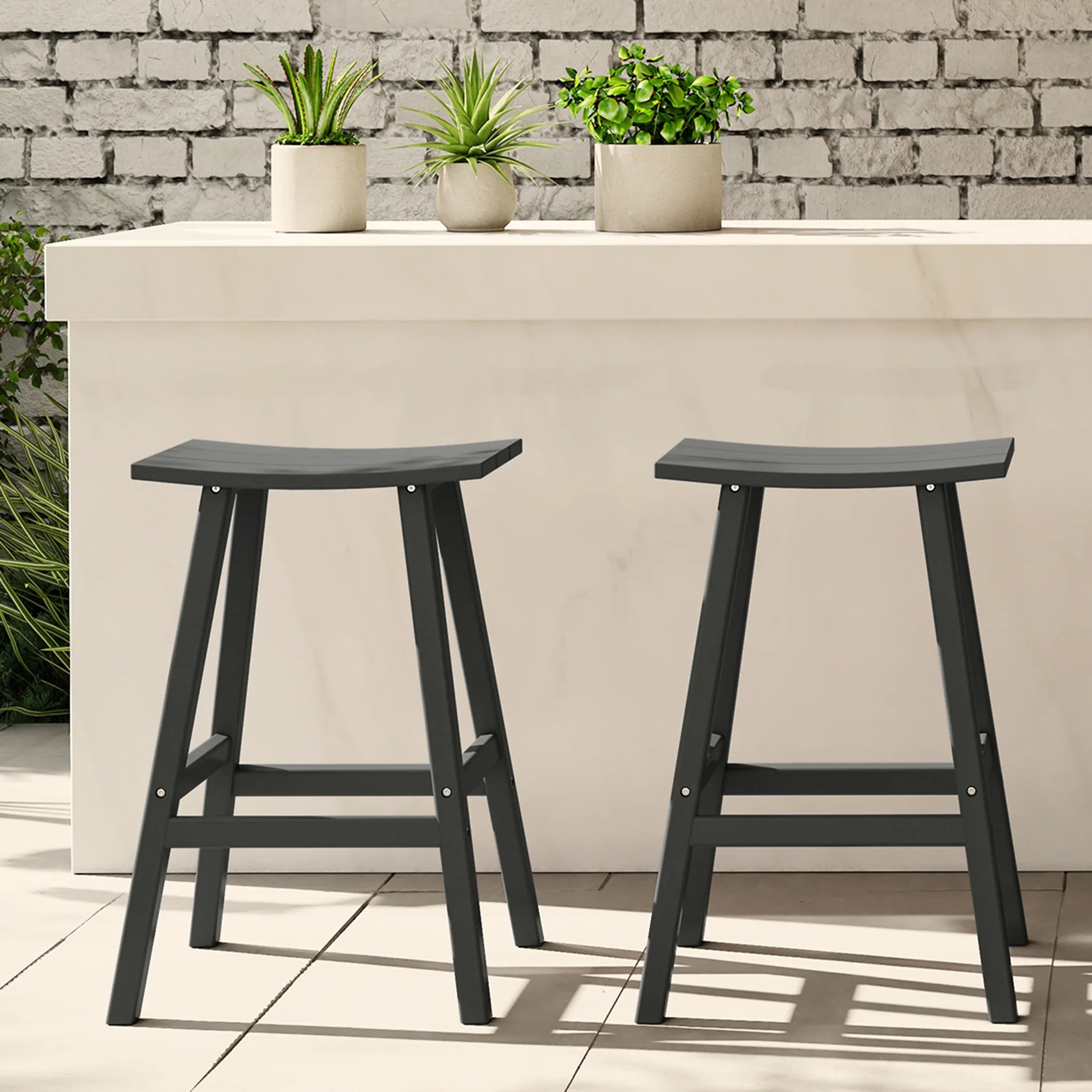 Paradise 2 piece set of 29" height Outdoor / Patio Saddle bar stools