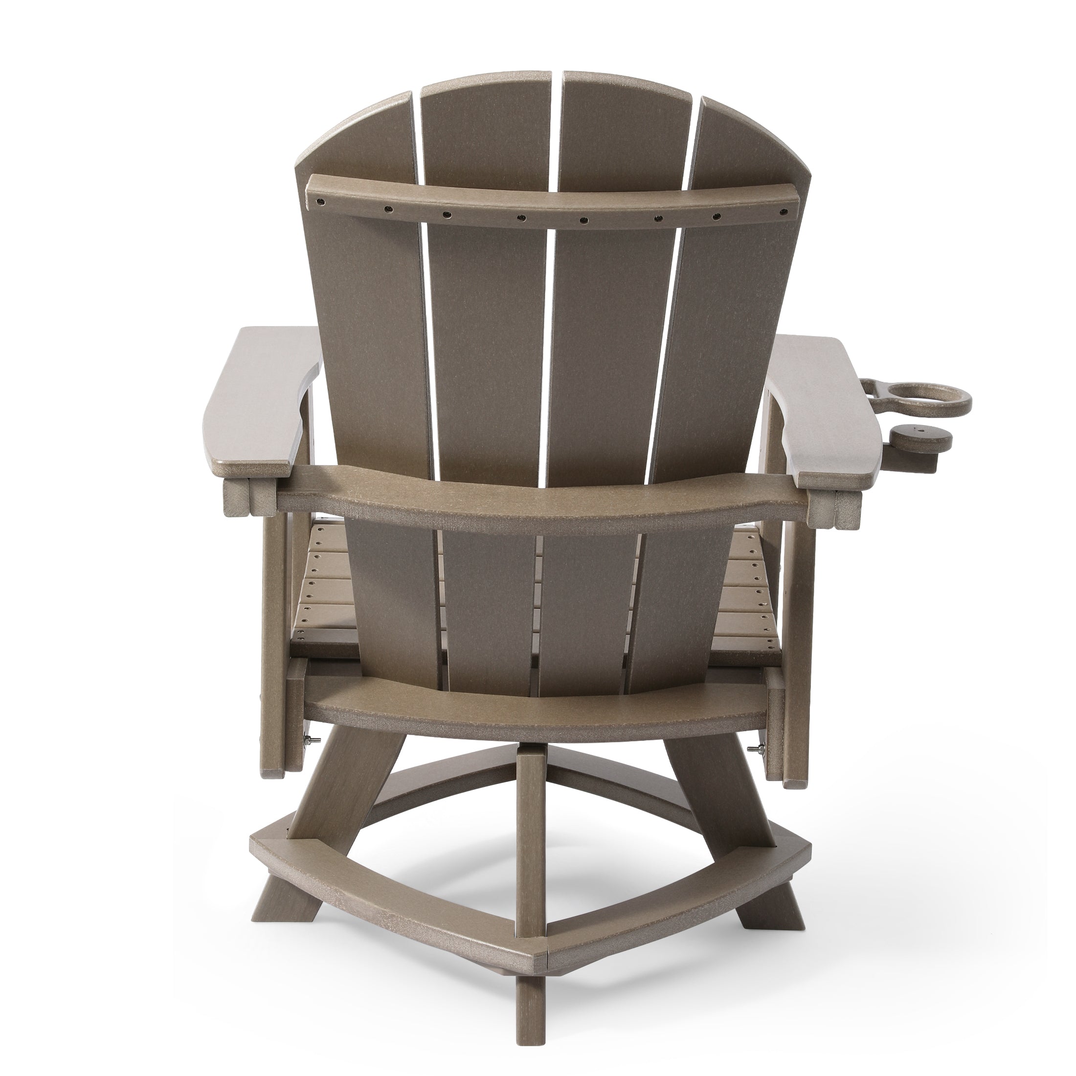 Paradise Outdoor HDPE Swivel Adirondack Patio Dining Chair With Cup Holder