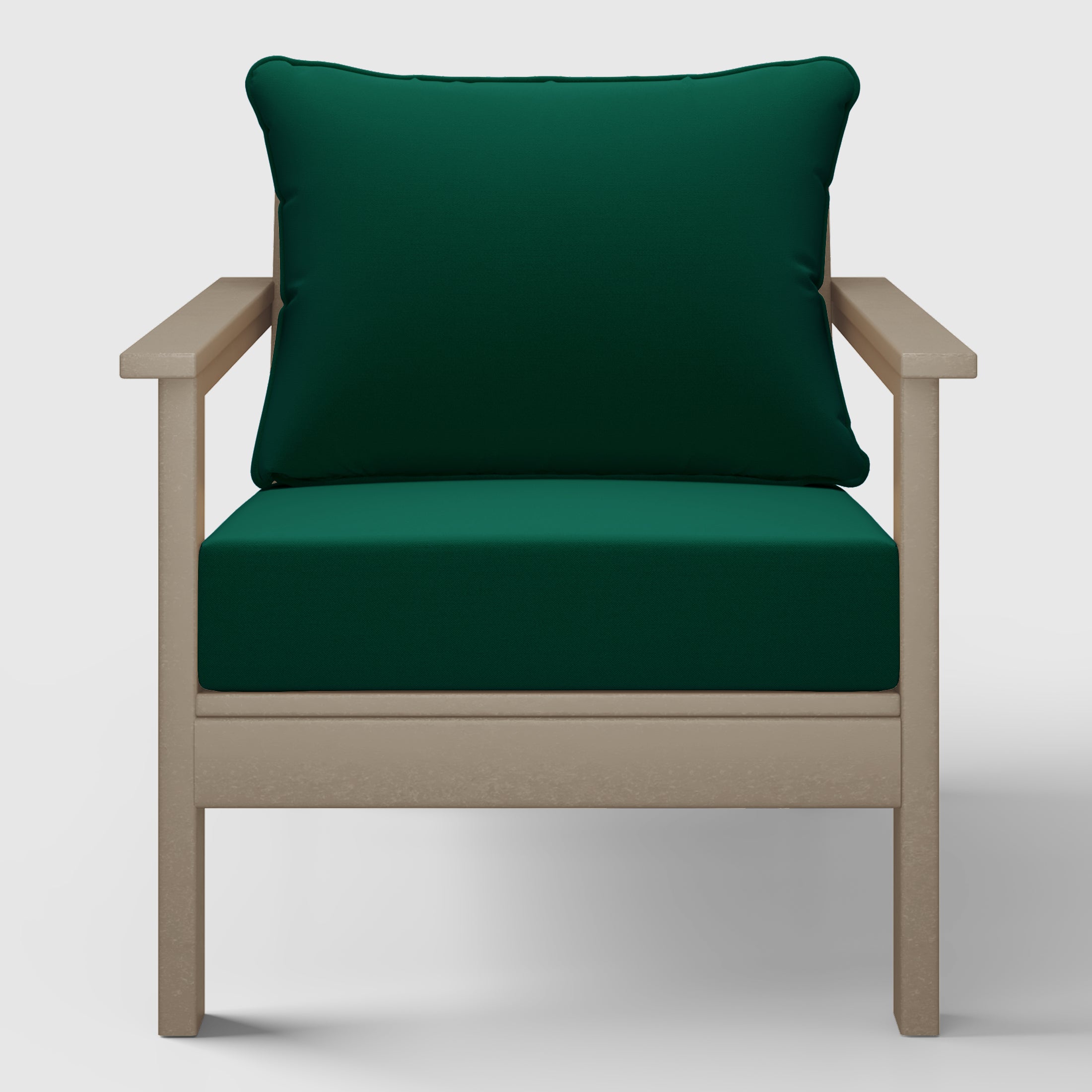 Portsmouth Outdoor Modern HDPE Patio Club Chair with Deep Seat Cushions