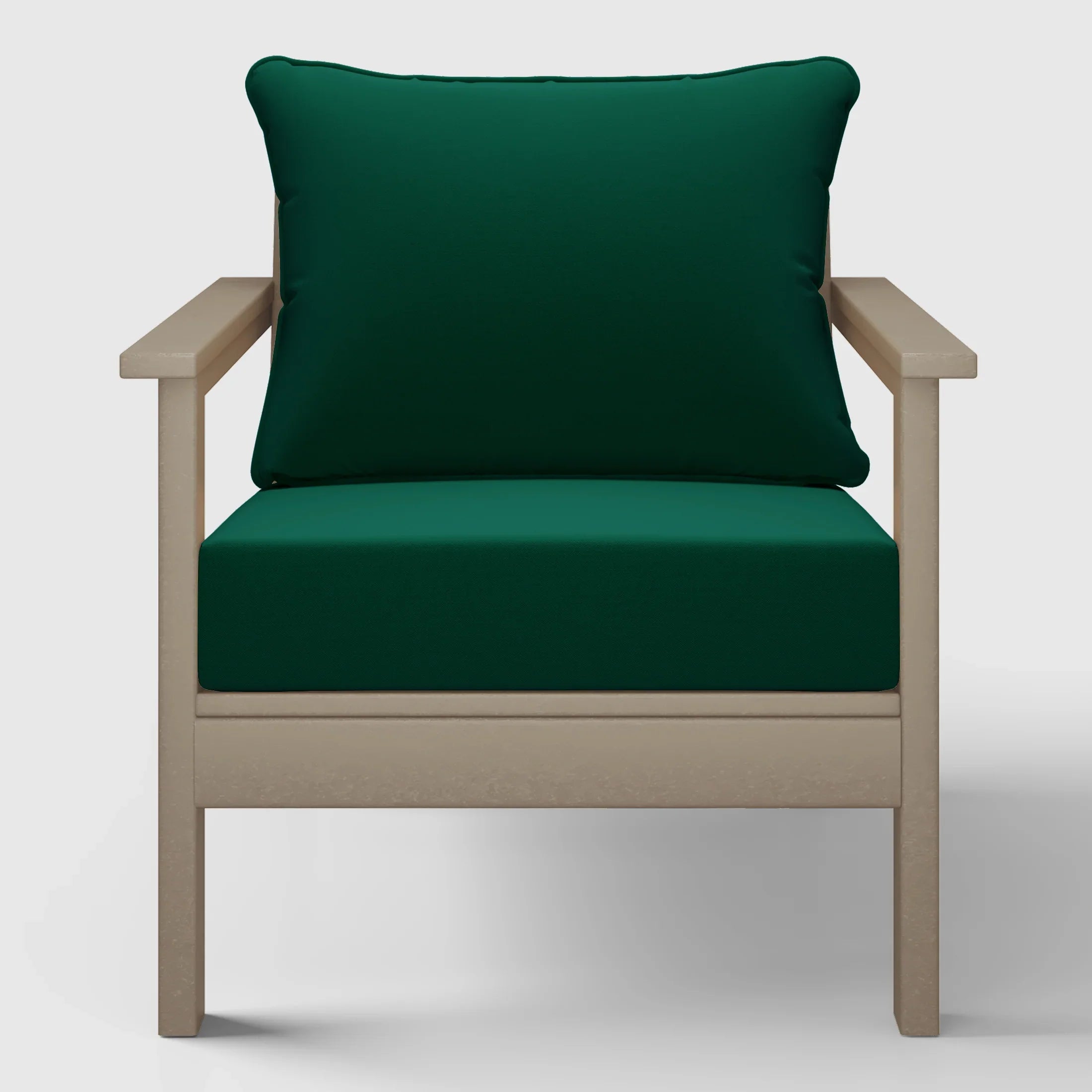 Portsmouth Outdoor Modern HDPE Patio Club Chair with Deep Seat Cushions