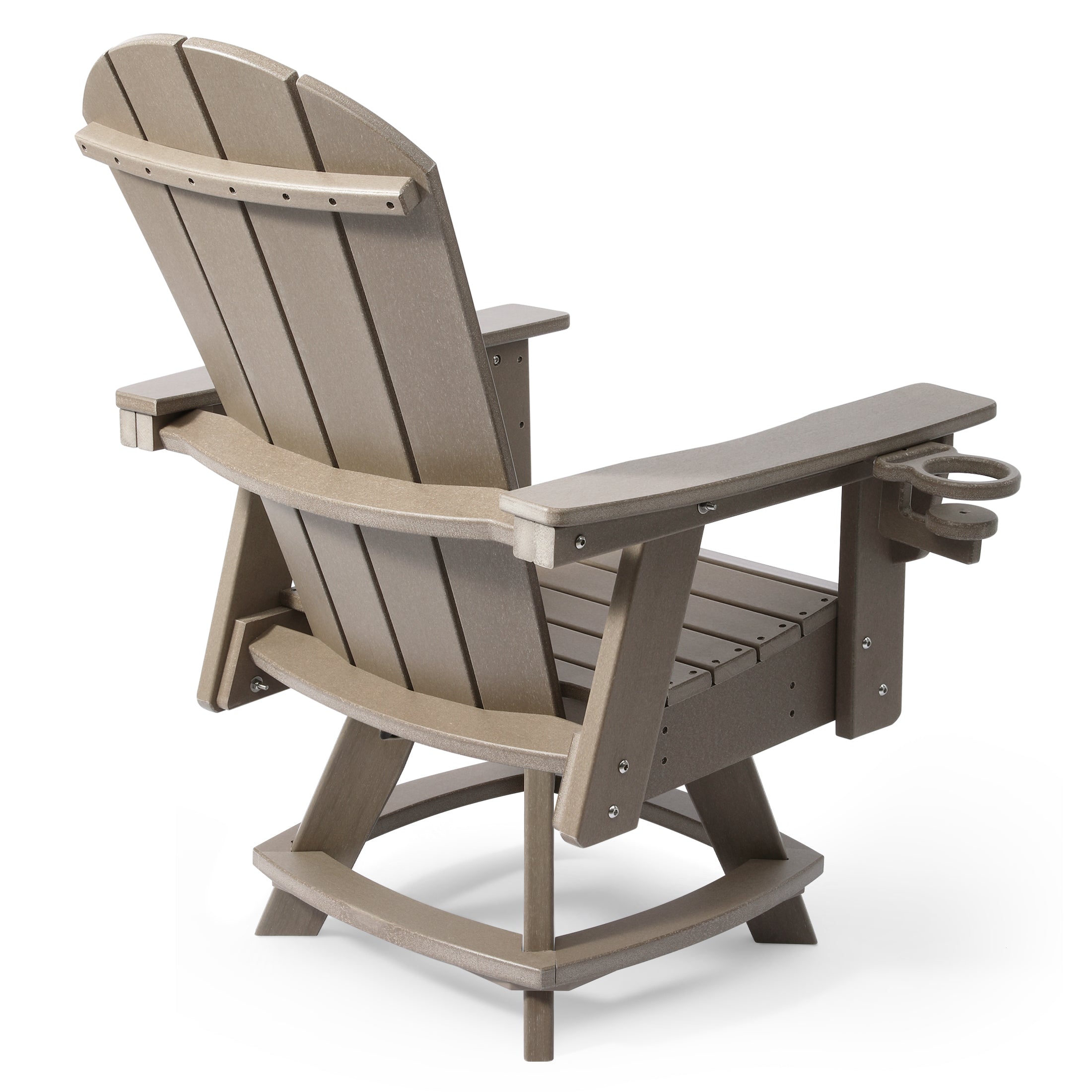 Paradise Outdoor HDPE Swivel Adirondack Patio Dining Chair With Cup Holder