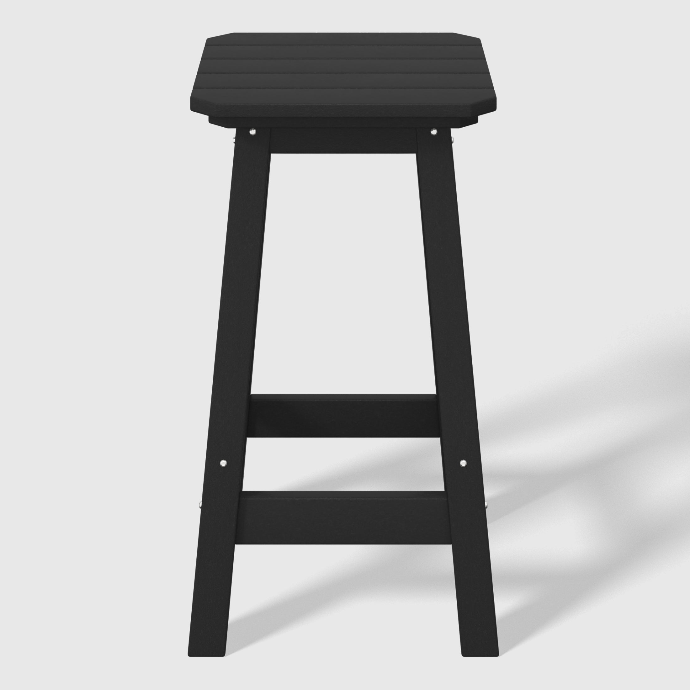 Paradise 24" HDPE Outdoor Patio Counter High Backless Square Bar Stools Set of 2