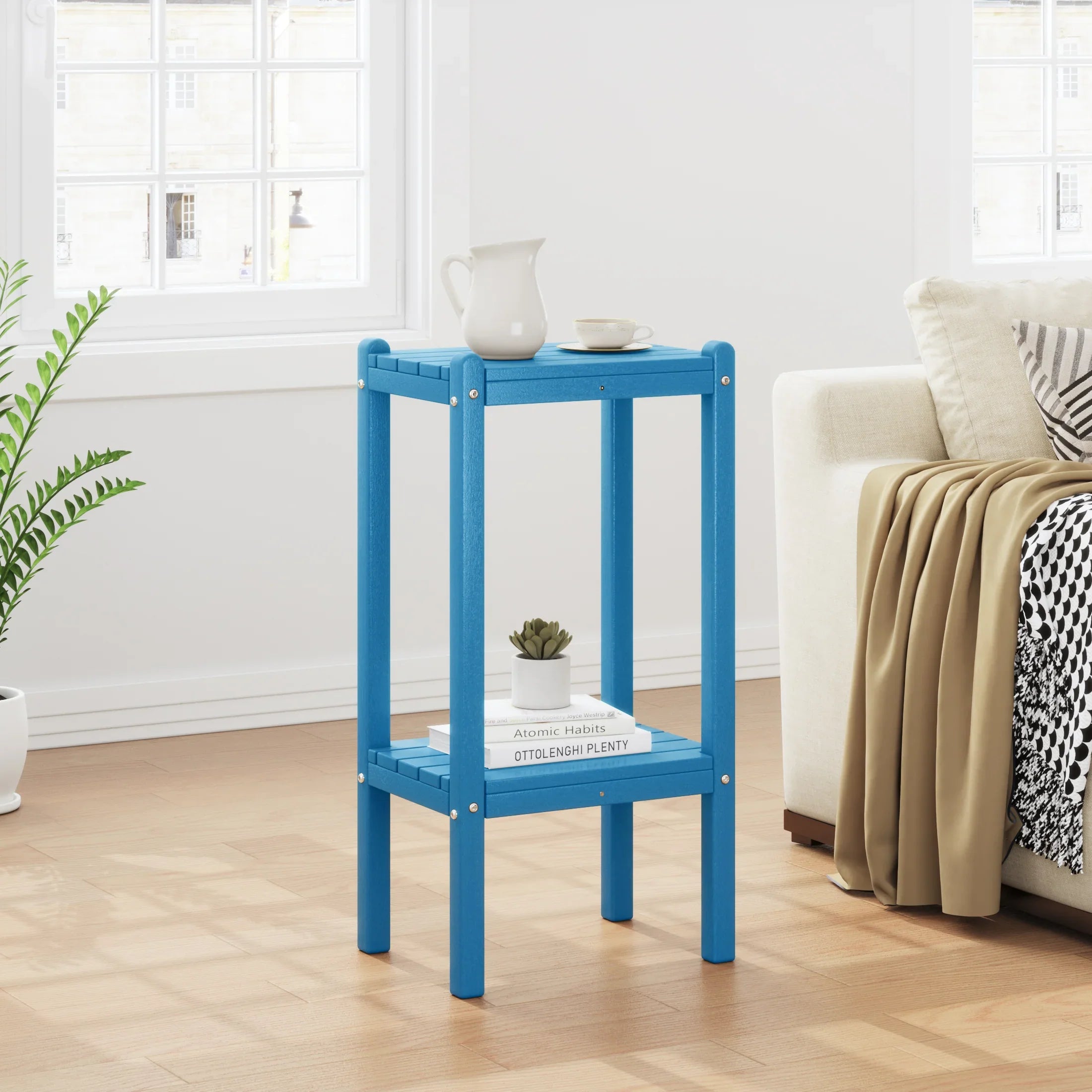 Paradise 36" Outdoor Adirondack HDPE 2-Tier Patio Side Table