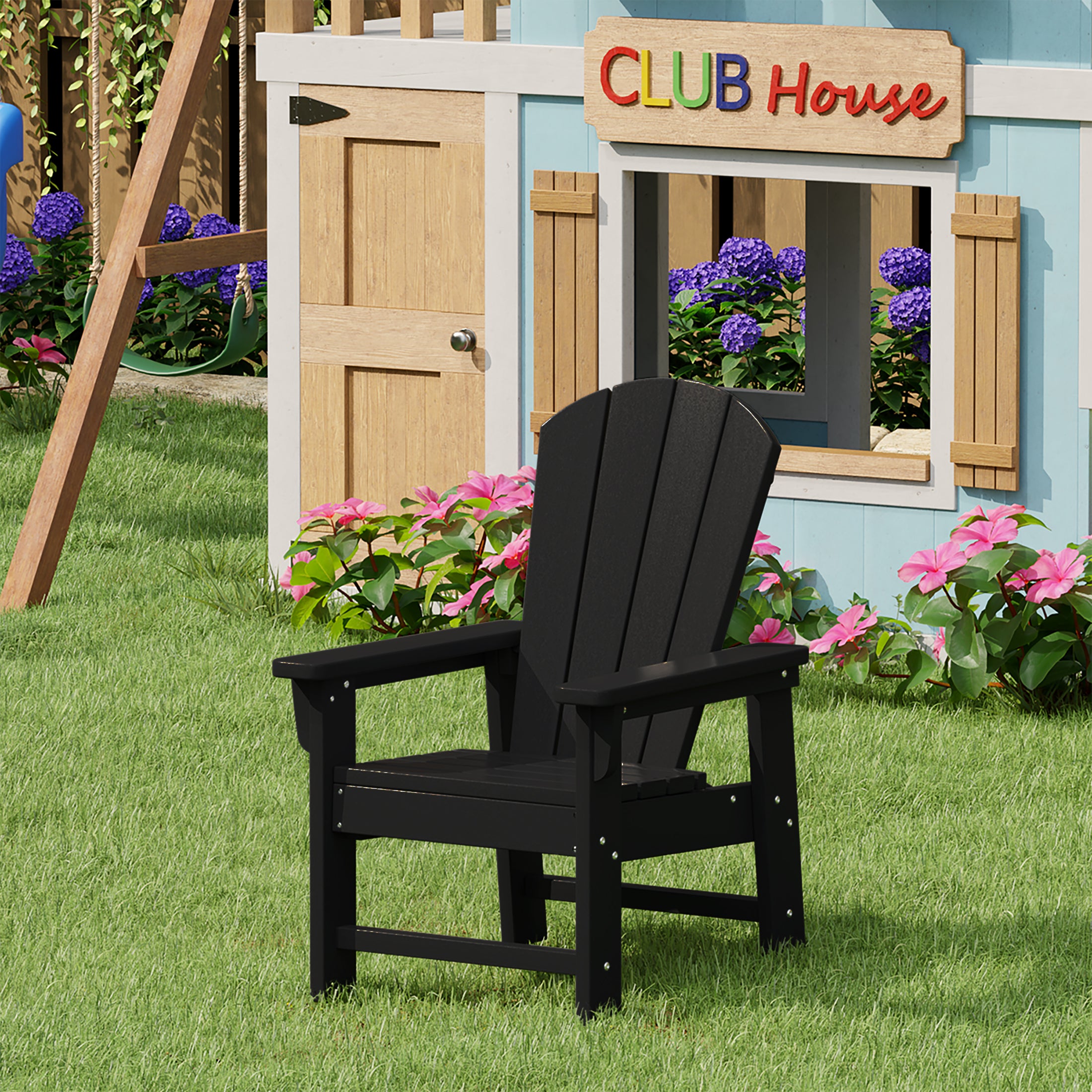 Paradise Kids Outdoor HDPE Adirondack Plastic Patio Chair