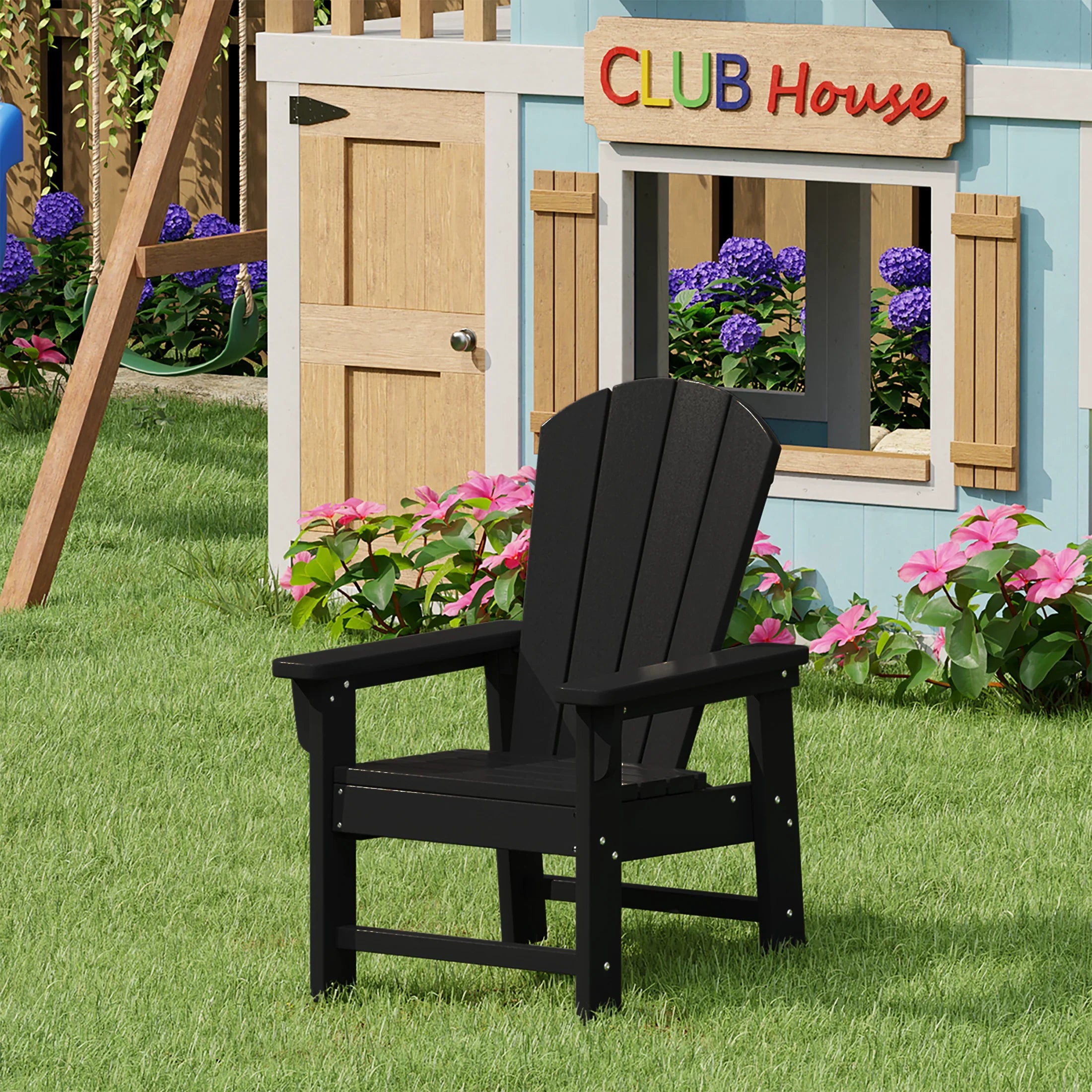 Paradise Kids Outdoor HDPE Adirondack Plastic Patio Chair