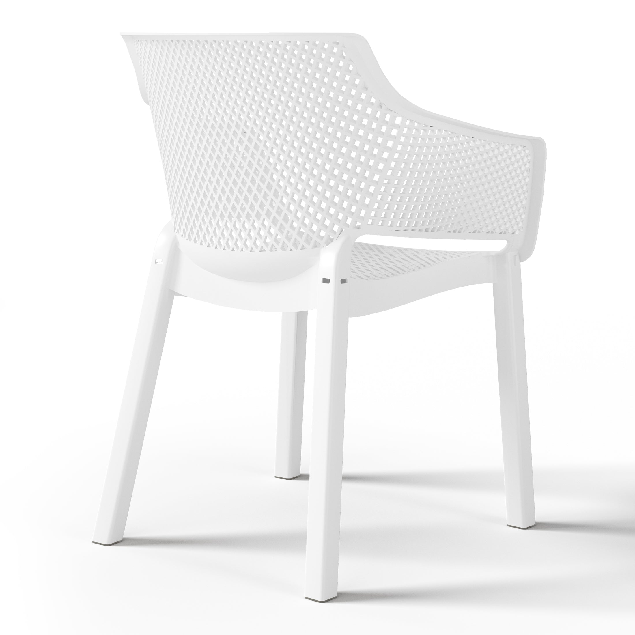Sunshine Outdoor Modern Stackable Plastic Resin Patio Dining Armchair (Set of 4)