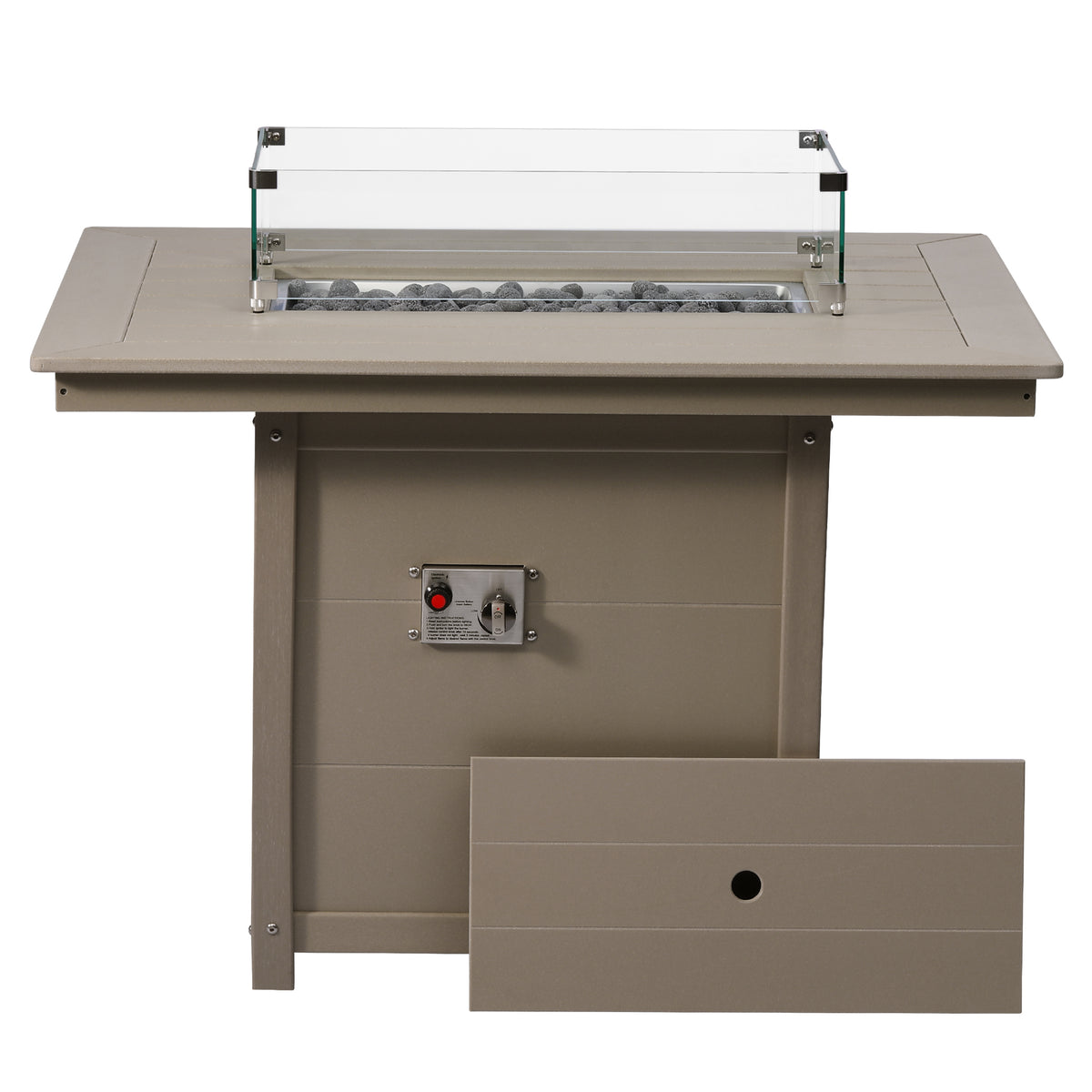 Sol 46" Modern Outdoor Patio Gas Propane Rectangular Fire Pit Table