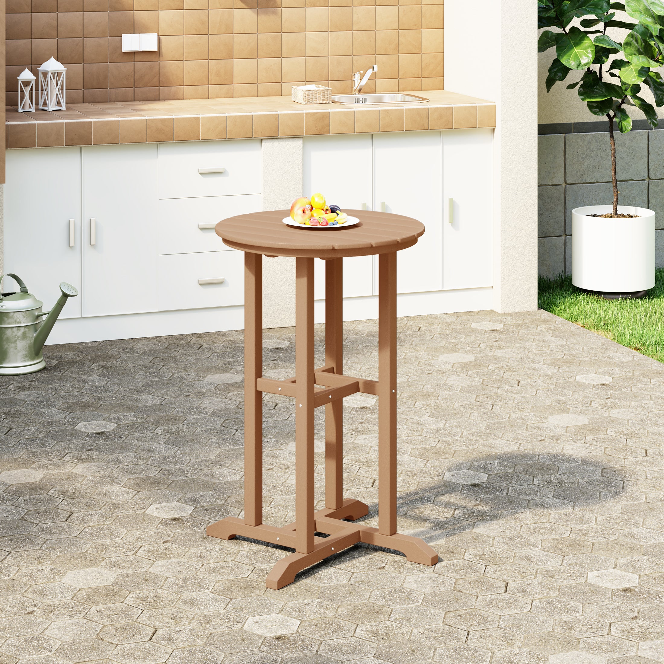 Paradise 37" Counter Height Round Outdoor Patio Bistro Bar Table