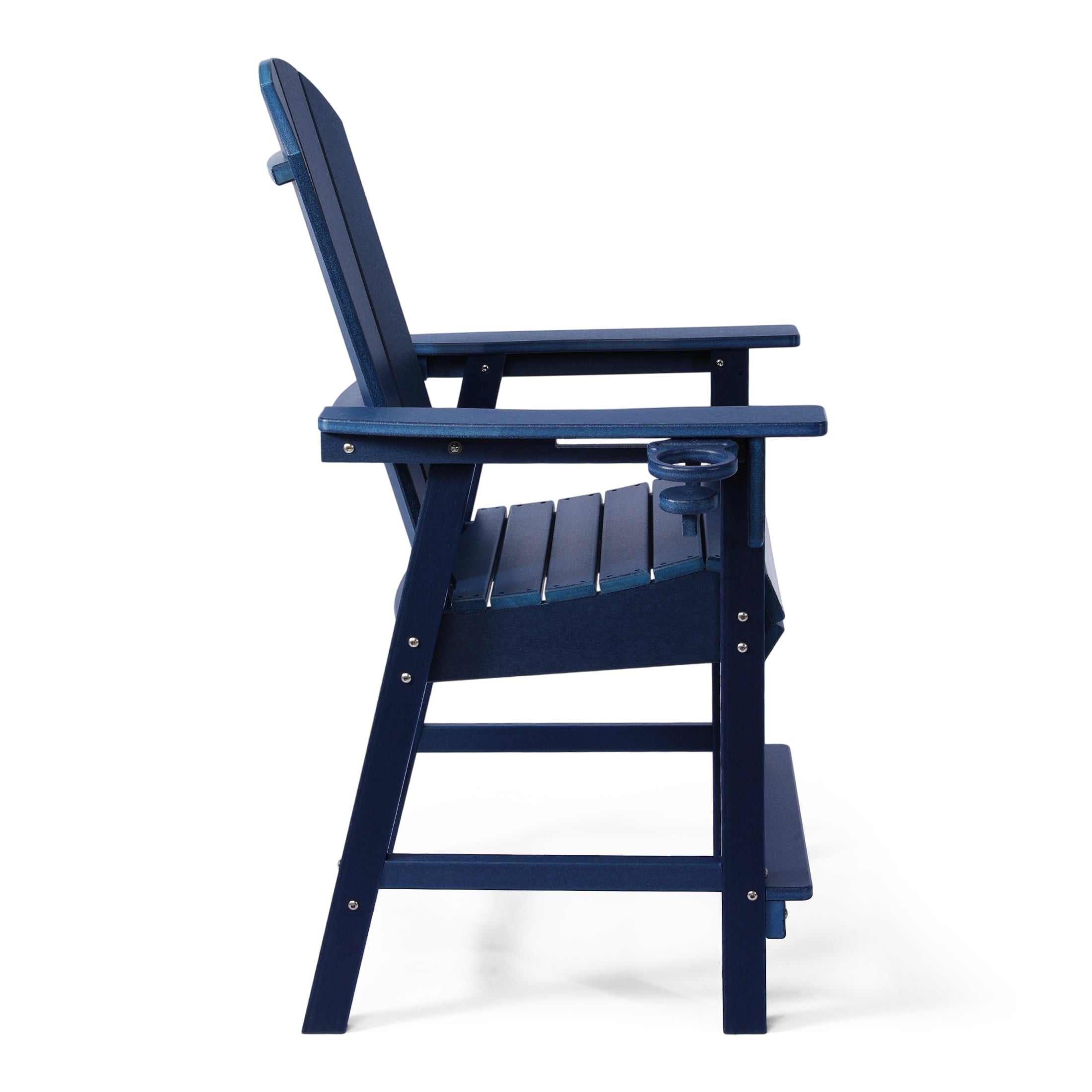 Paradise Outdoor HDPE Tall Adirondack Counter Height Bar Chair With Cup Holder