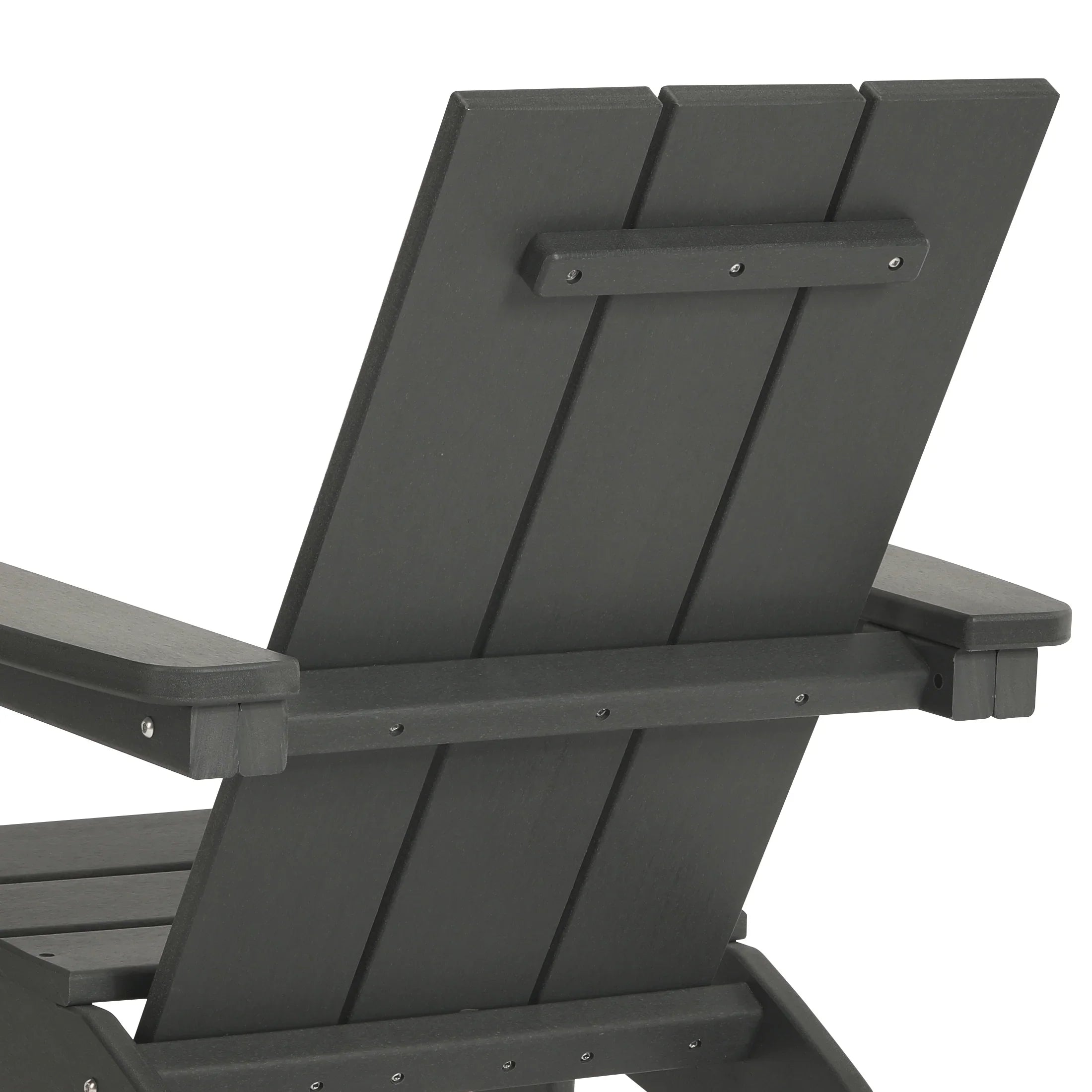 Palms 3-Piece Kids HDPE Modern Adirondack Chairs Set with Square Side Table and Cup Holders