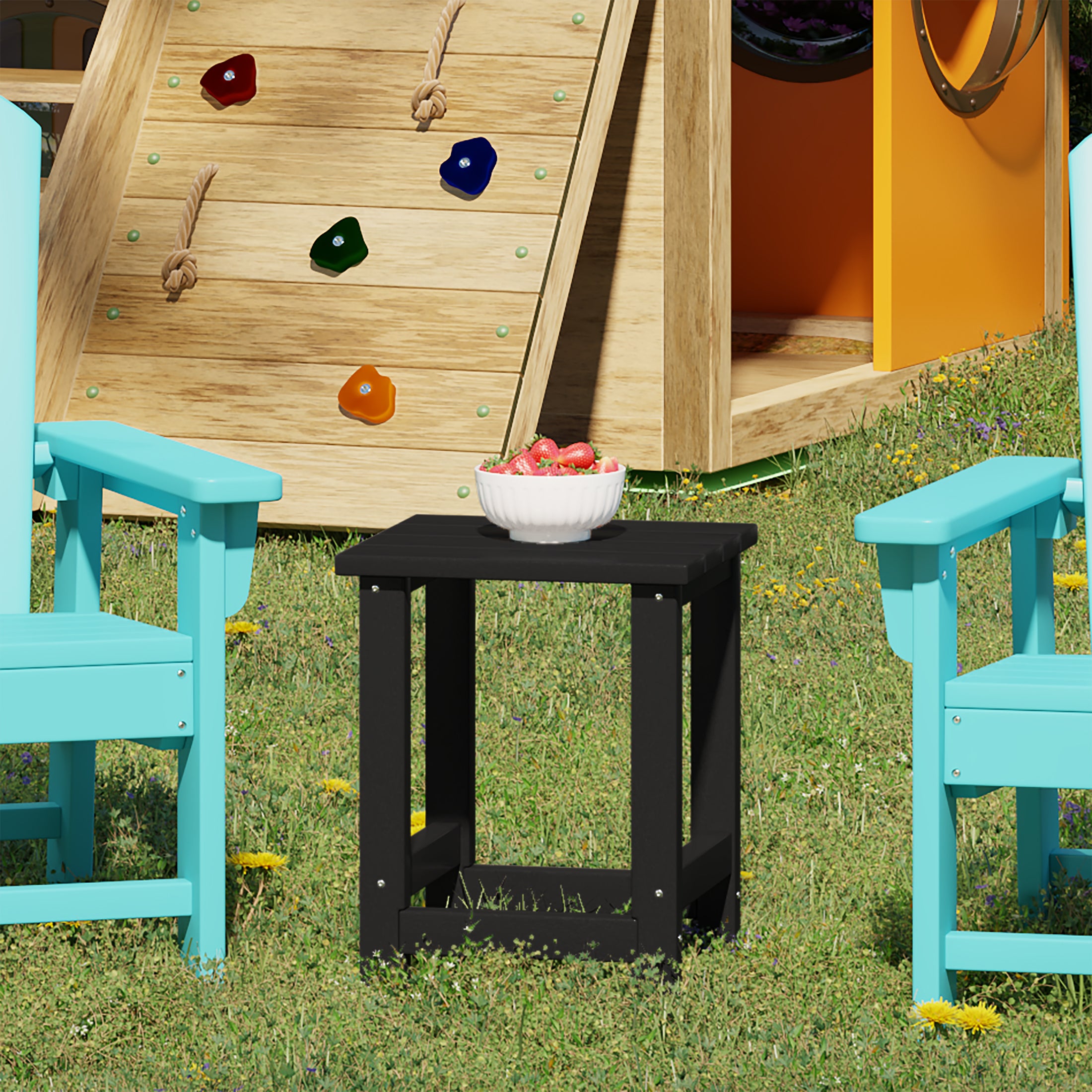 Paradise Kids Outdoor Patio Furniture HDPE Adirondack Square Side Table