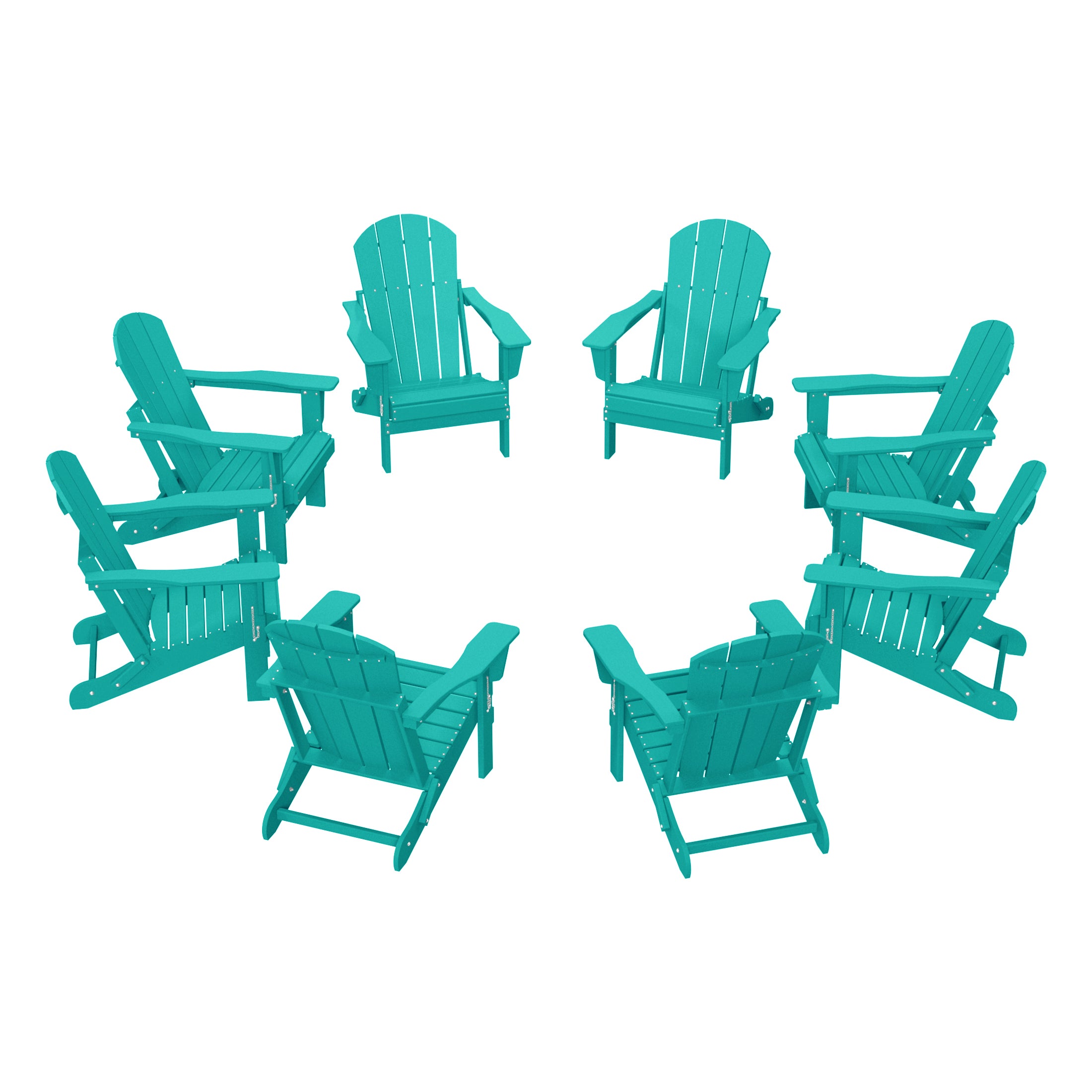 Paradise Outdoor Folding Poly Adirondack Chair (Set of 8)