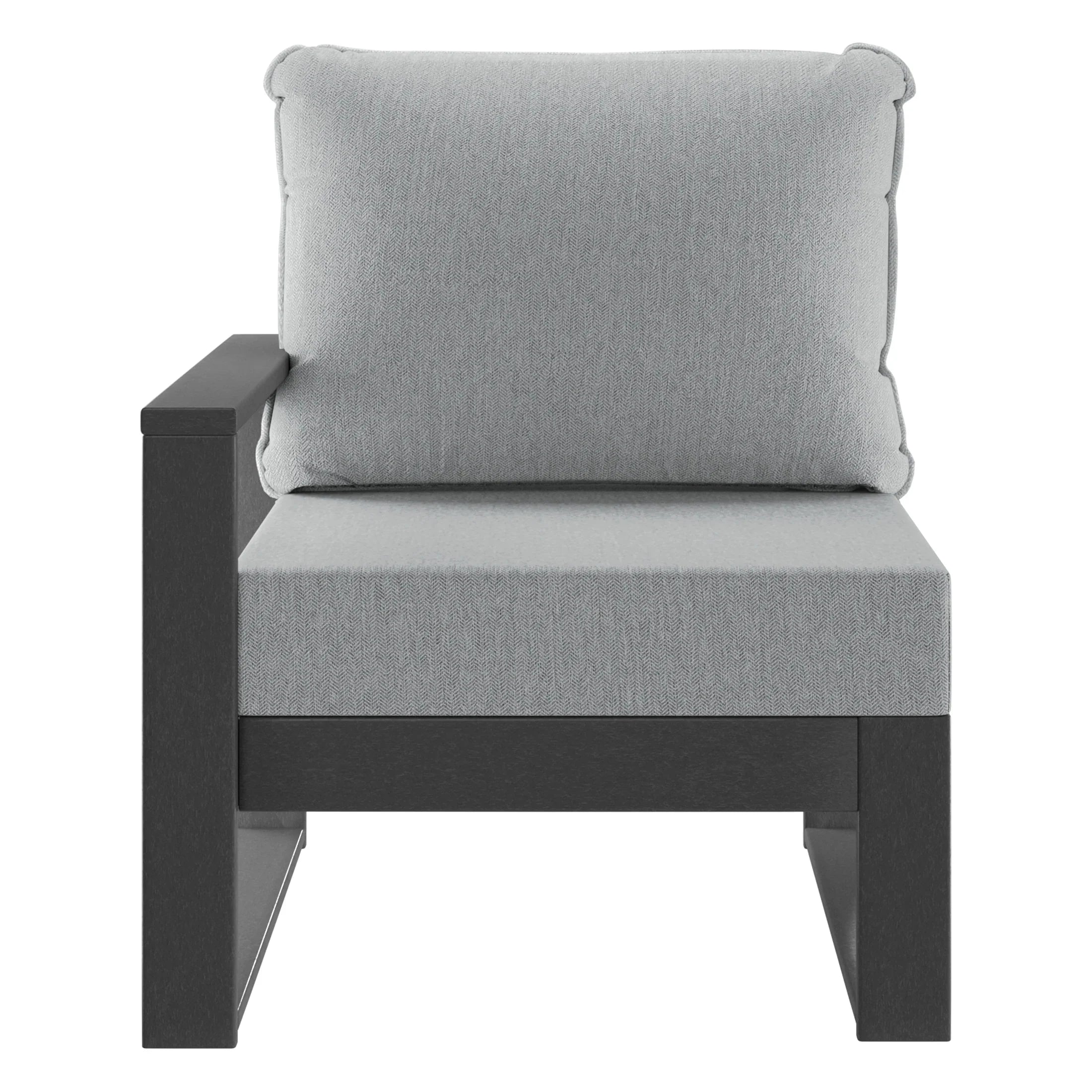Rockaway Outdoor HDPE Left Arm Sectional Patio Corner Club Chair with Patio Cushions