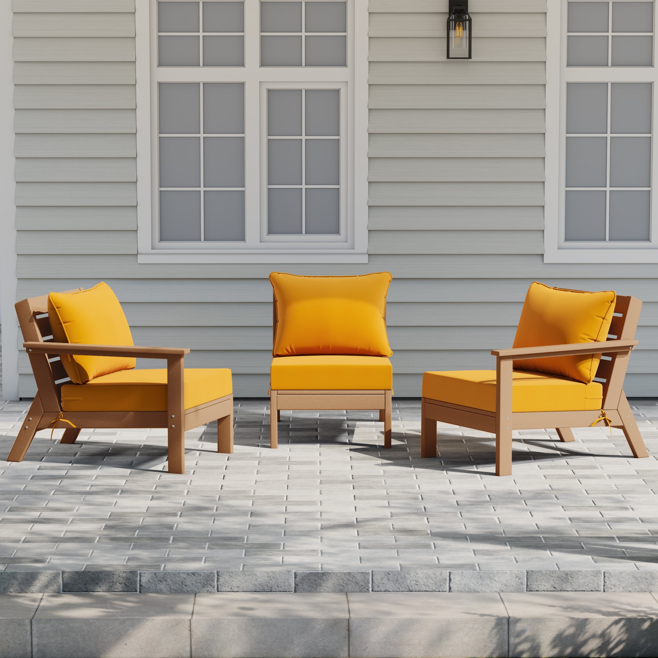 Portsmouth Outdoor Patio HDPE Sectional Sofa with Patio Cushions