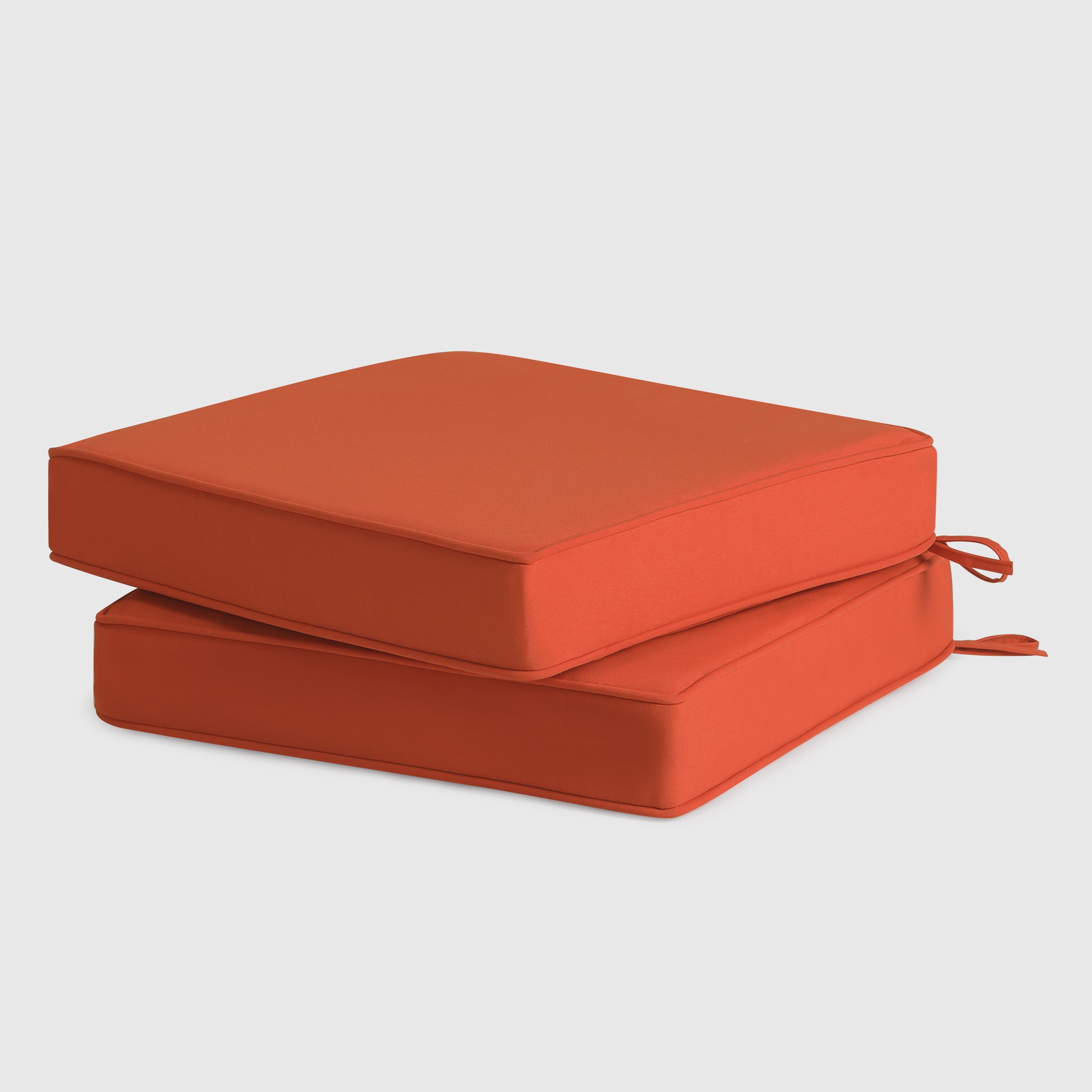 Harmony Outdoor Patio Furniture Seat Chair Square Cushions with Piping. Set of 2, 20" x 19"