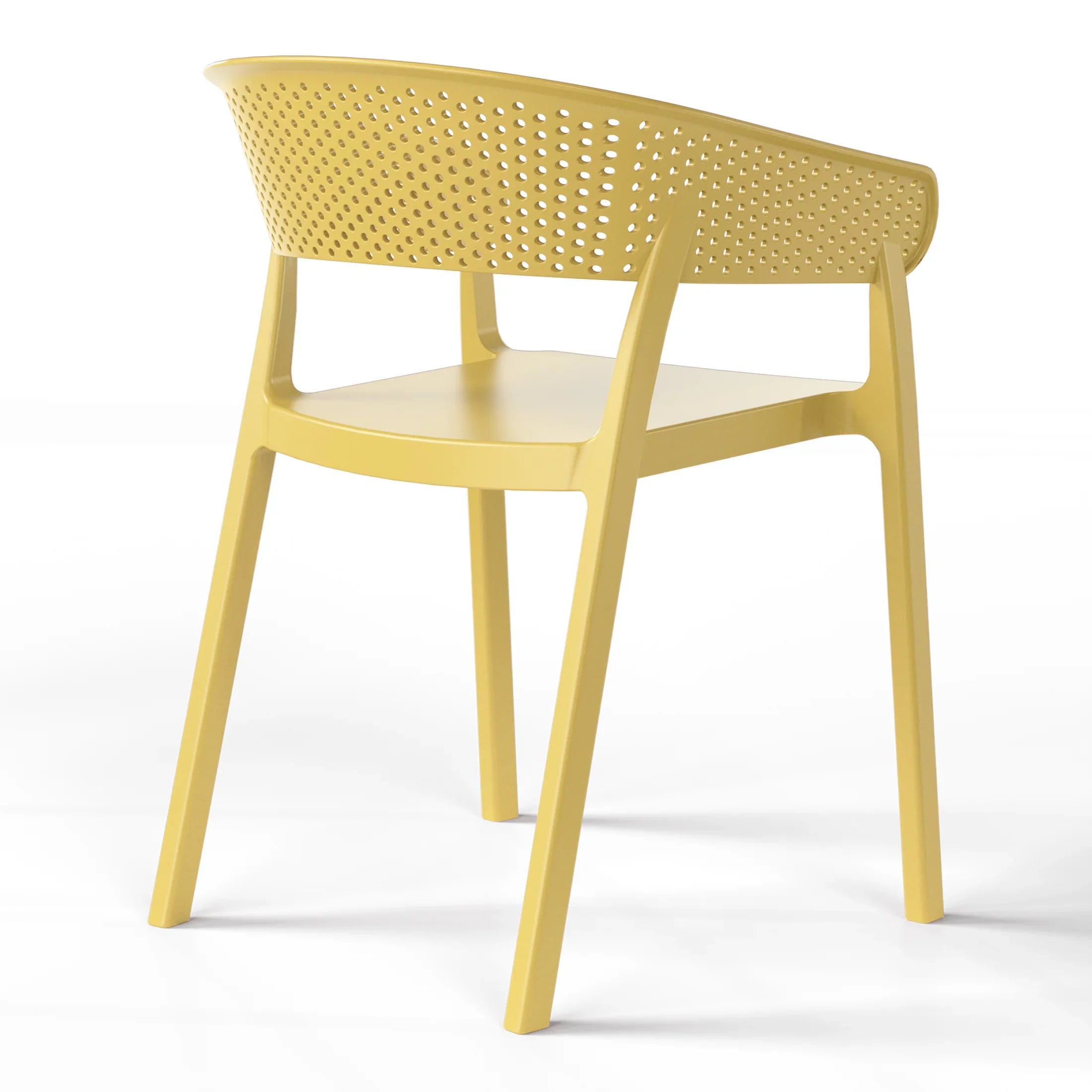 Sunshine Outdoor Modern Stackable Plastic Resin Patio Dining Armchair (Set of 2)