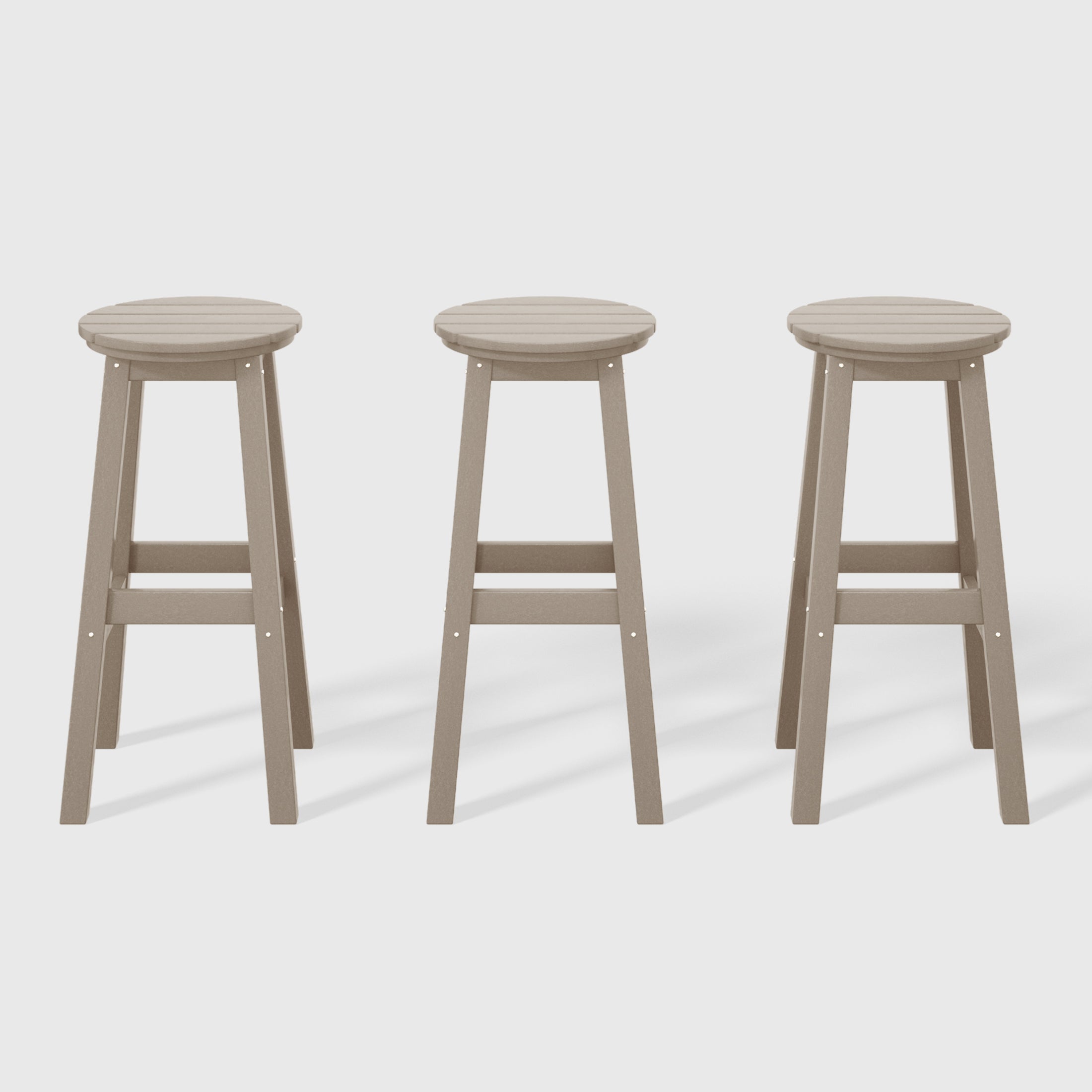 Paradise 29" HDPE Outdoor Patio Round Bar Stool Set of 3