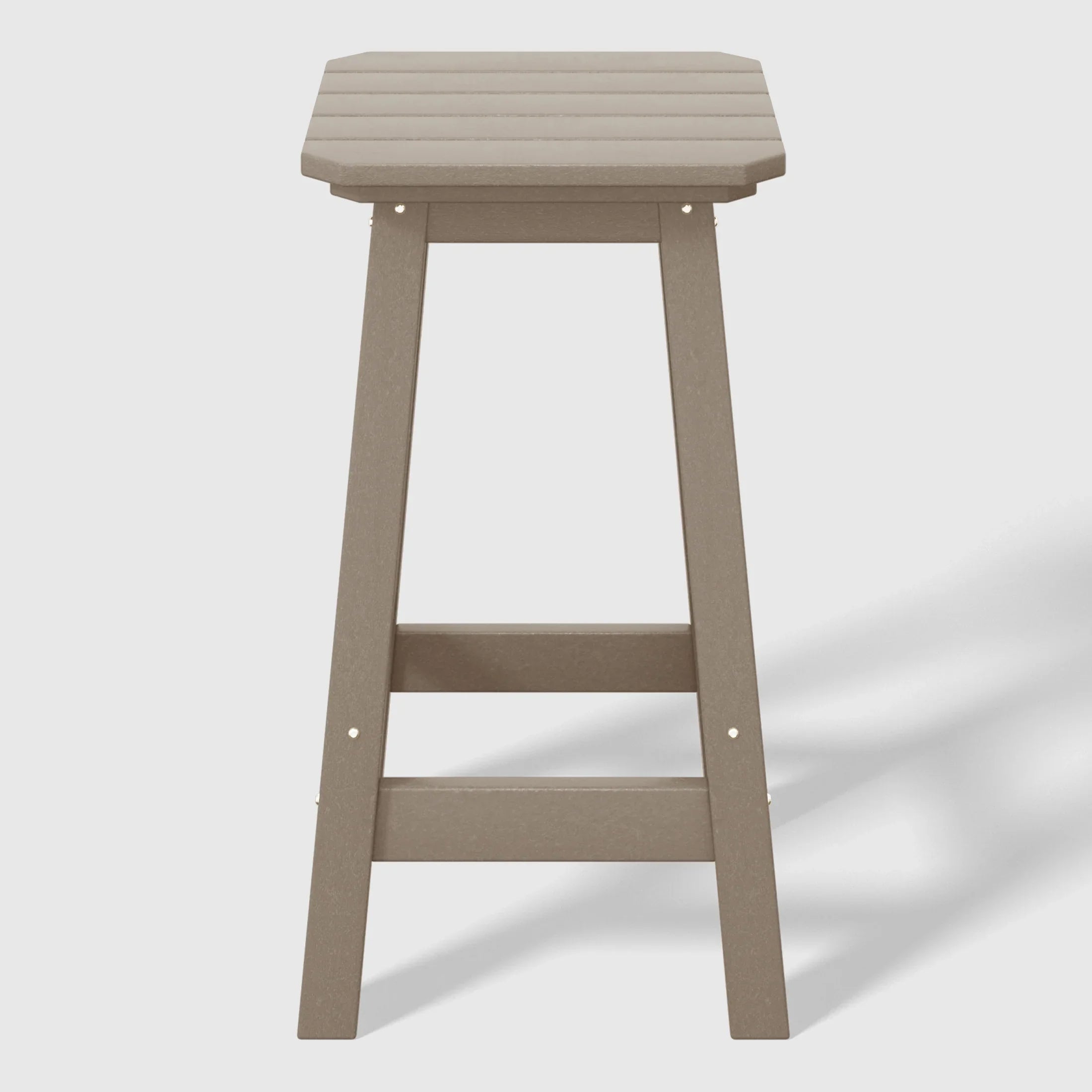 Paradise 24" HDPE Outdoor Patio Counter High Backless Square Bar Stool