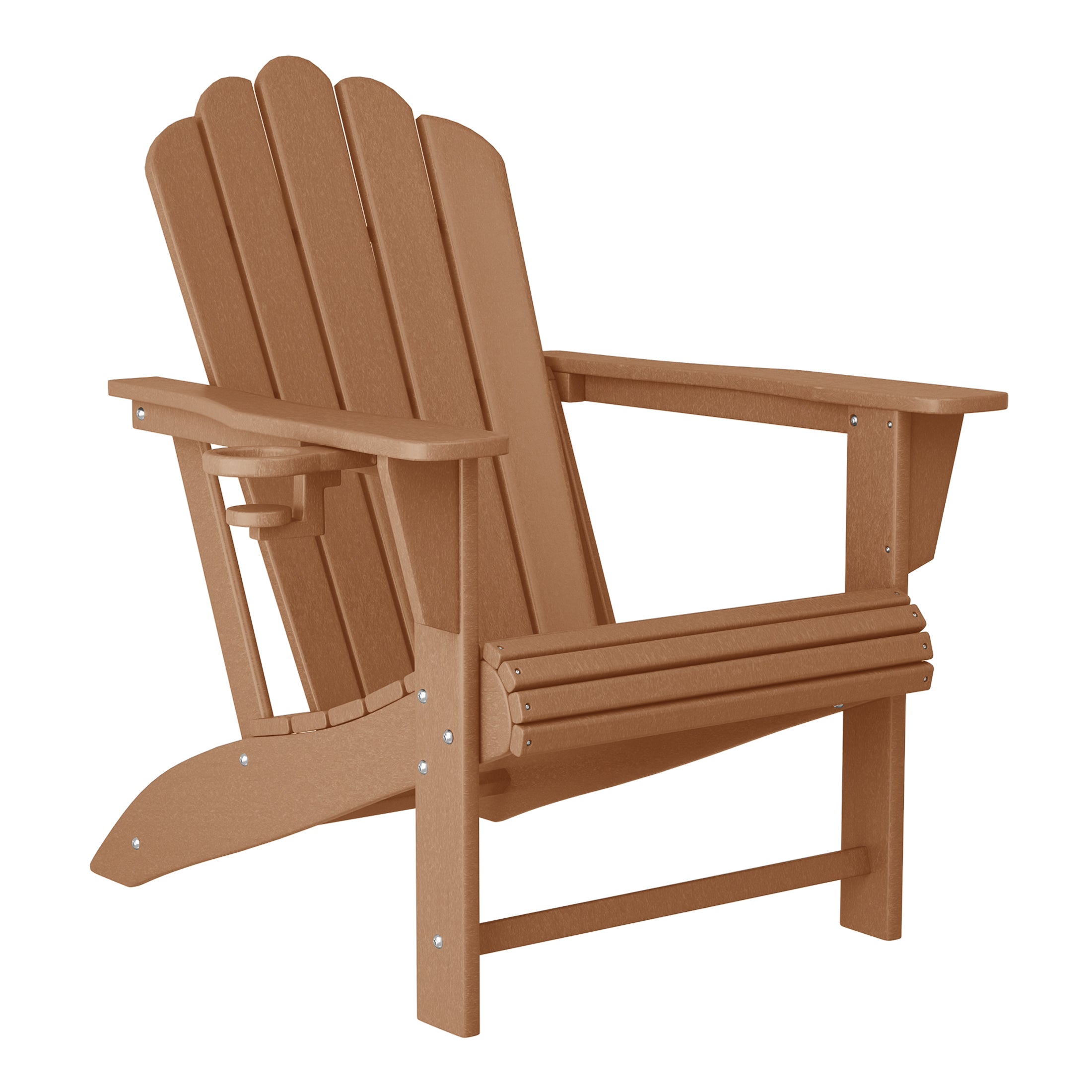 Lakeview Outdoor Patio HDPE Adirondack Chairs With Cup Holders (Set of 4)