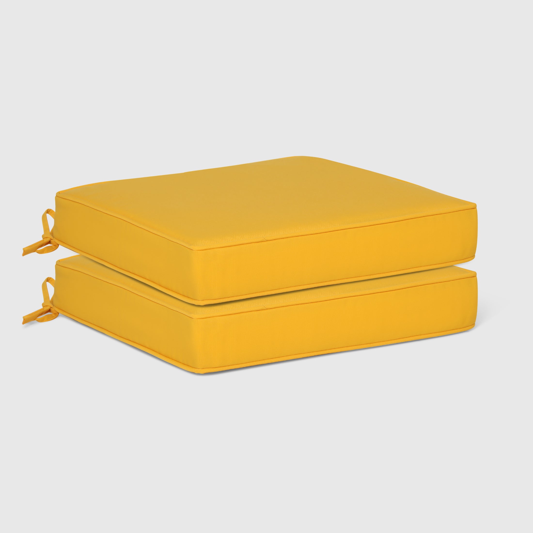 Harmony Outdoor Patio Furniture Seat Chair Square Cushions with Piping. Set of 2, 20" x 19"