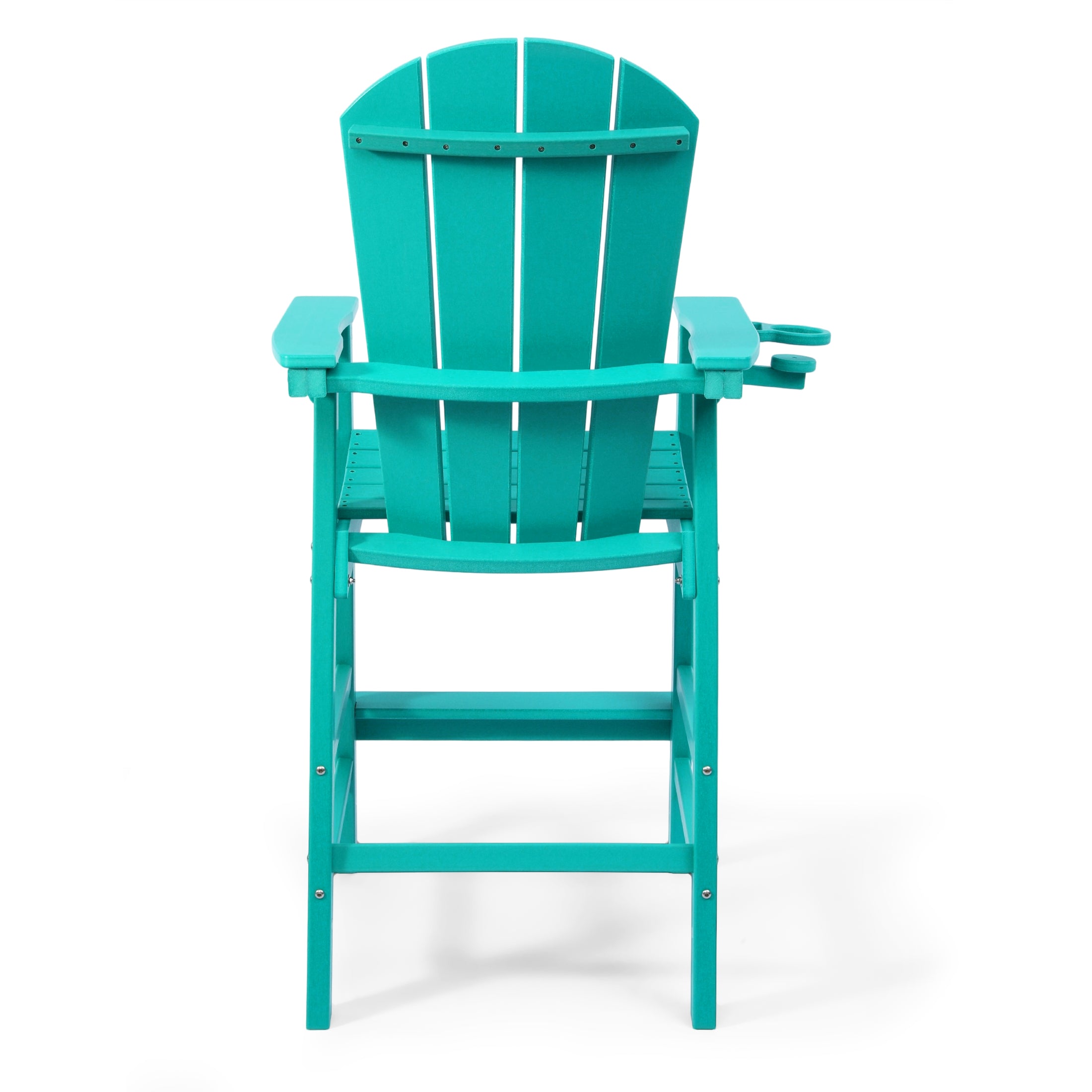 Paradise Outdoor HDPE Tall Adirondack Bar Height Chair With Cup Holder