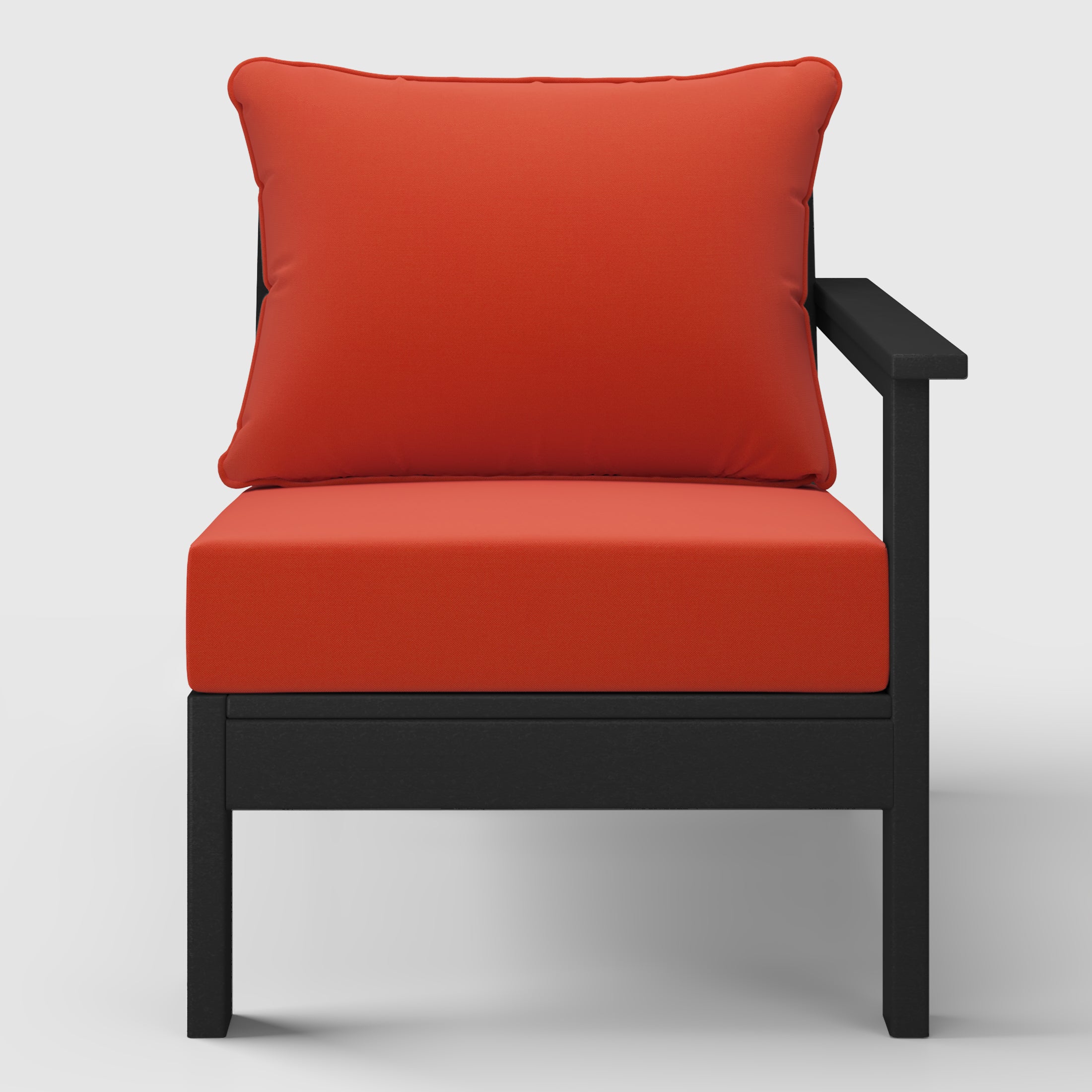 Portsmouth Outdoor Patio HDPE Right Arm Sectional Corner Club Chair with Patio Cushions