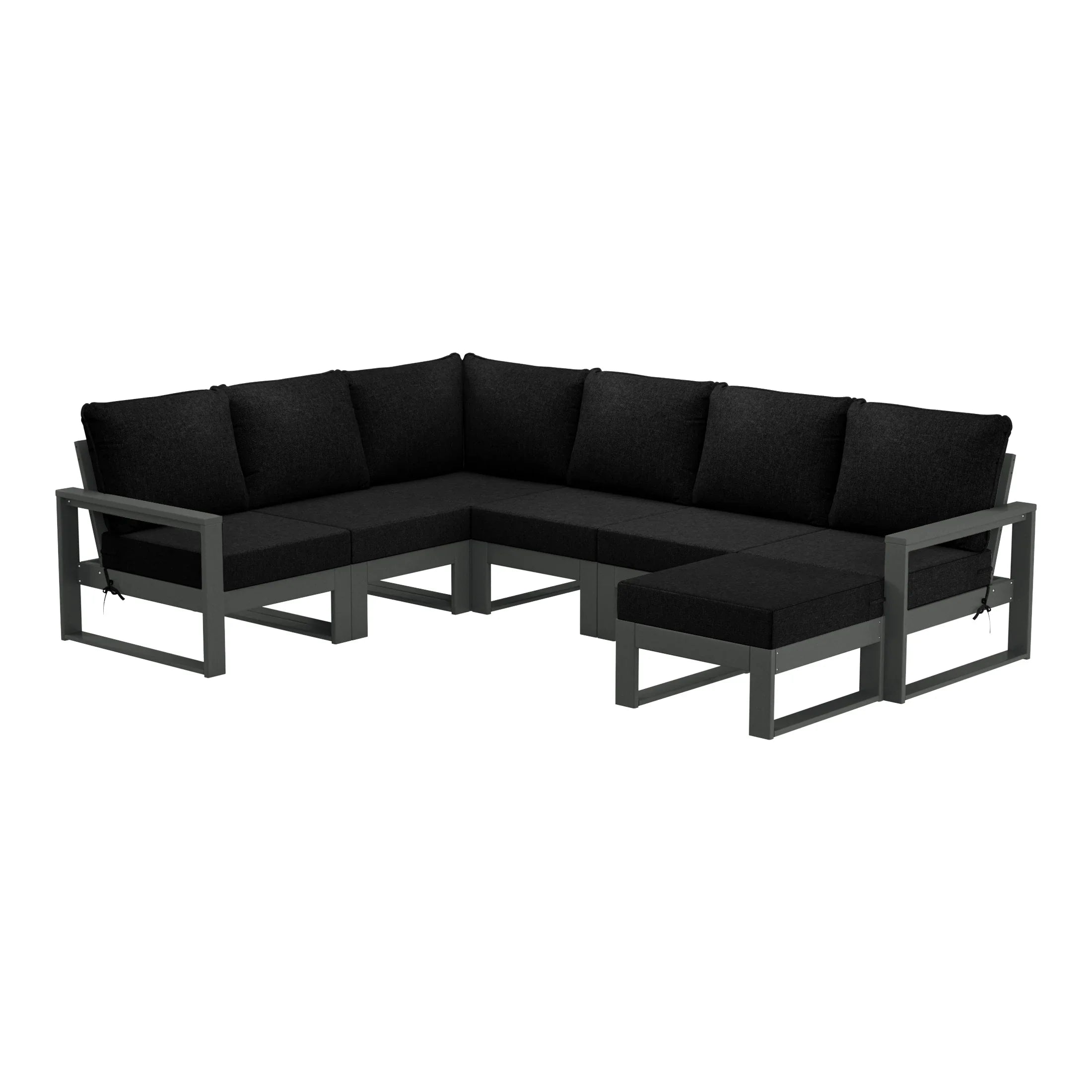 Rockaway 7-Piece Outdoor Modular L-Shaped Corner Patio Sectional Sofa Set